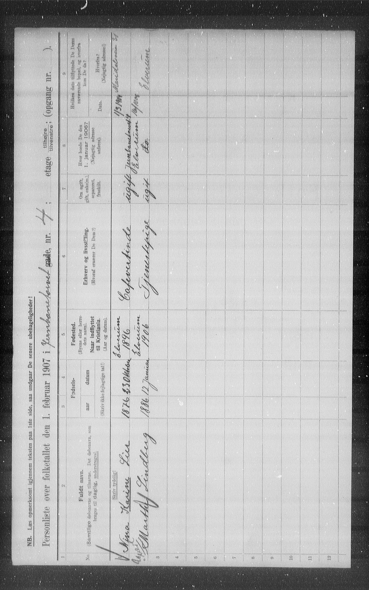 OBA, Kommunal folketelling 1.2.1907 for Kristiania kjøpstad, 1907, s. 23904