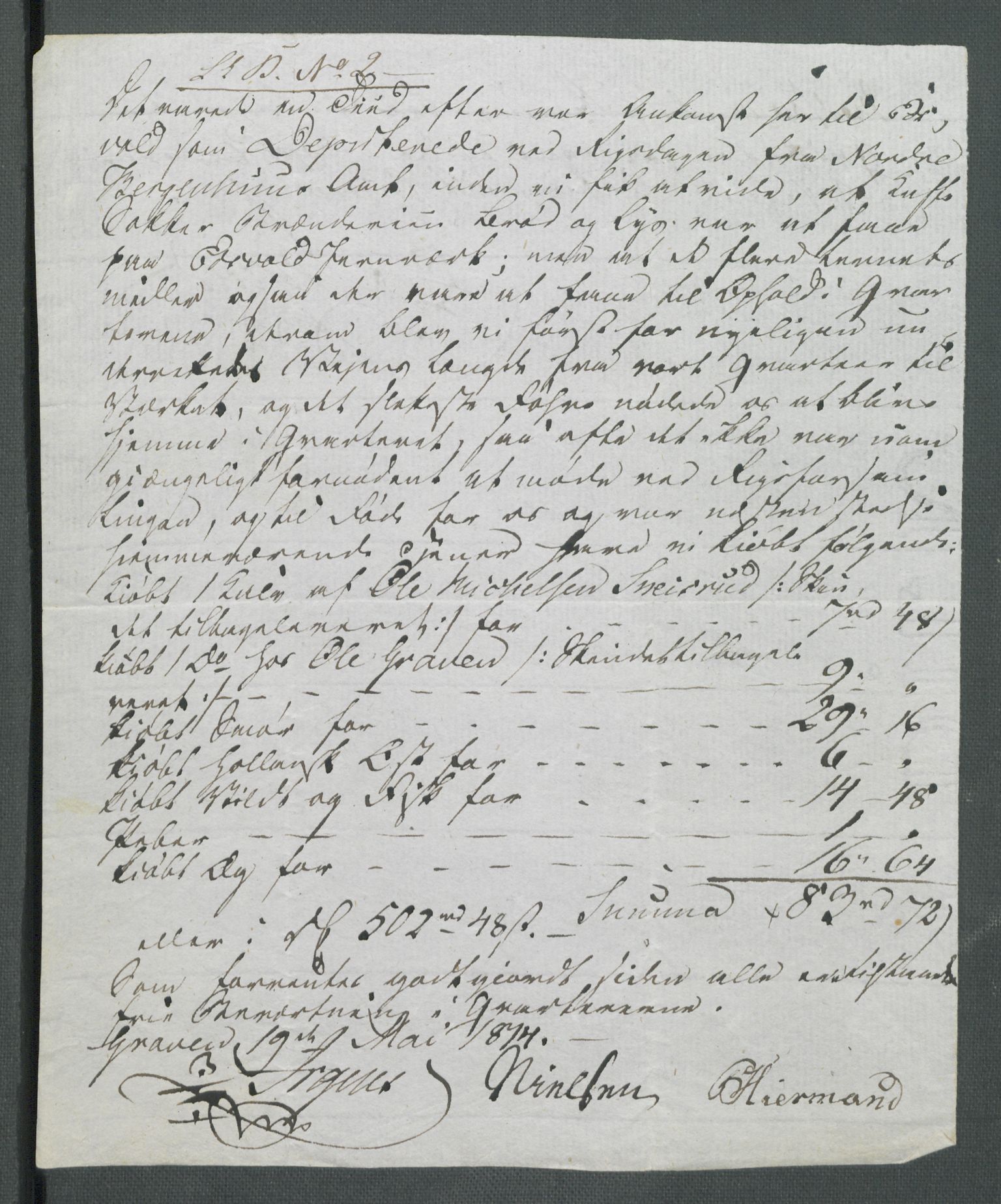 5. departement for finans-, handels- og tollfaget, AV/RA-S-3893/C/Cb/L0014: Regninger fra Riksforsamlingens deputerede, 1814, s. 204