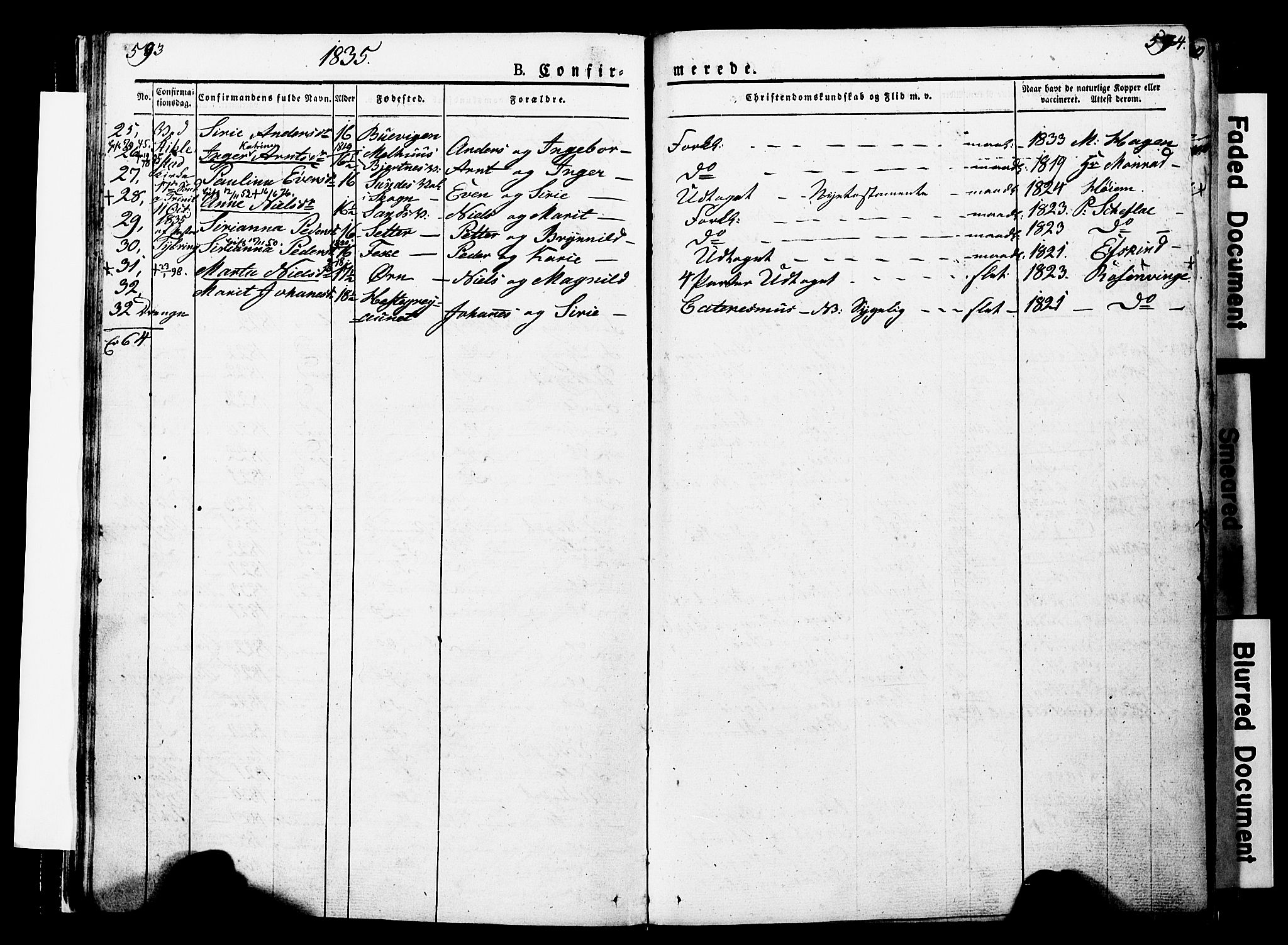 Ministerialprotokoller, klokkerbøker og fødselsregistre - Nord-Trøndelag, SAT/A-1458/723/L0243: Ministerialbok nr. 723A12, 1822-1851, s. 593-594