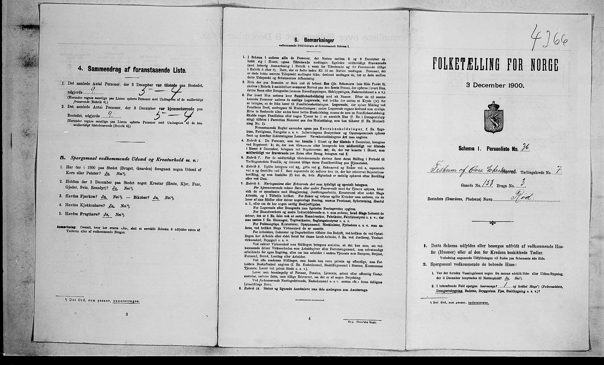 RA, Folketelling 1900 for 0624 Øvre Eiker herred, 1900, s. 2903