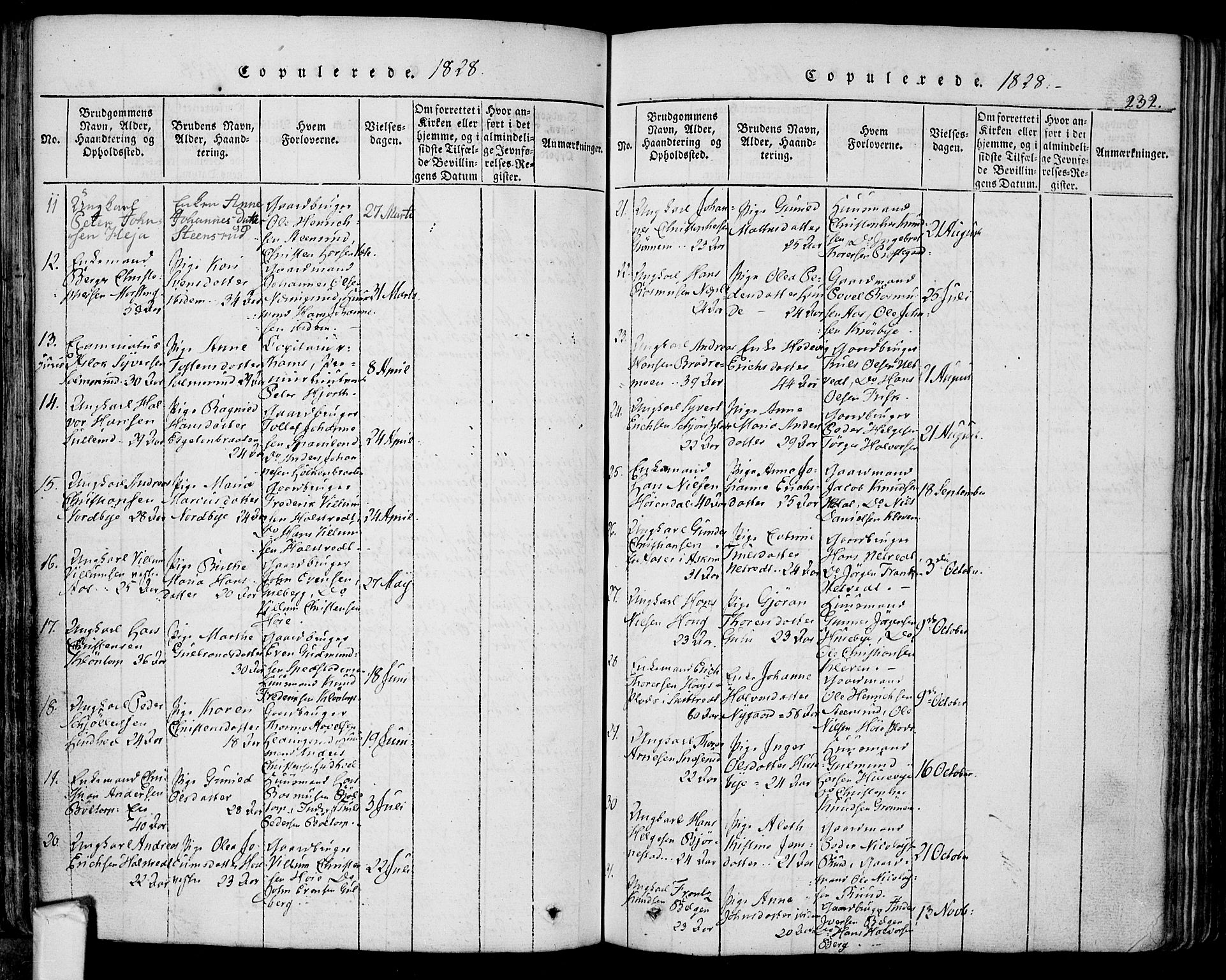 Eidsberg prestekontor Kirkebøker, SAO/A-10905/F/Fa/L0007: Ministerialbok nr. I 7, 1814-1832, s. 232