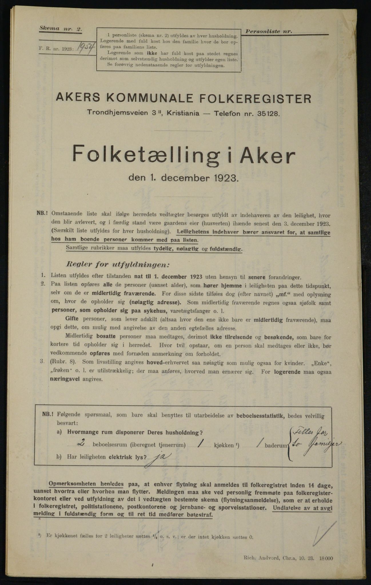 , Kommunal folketelling 1.12.1923 for Aker, 1923, s. 20700