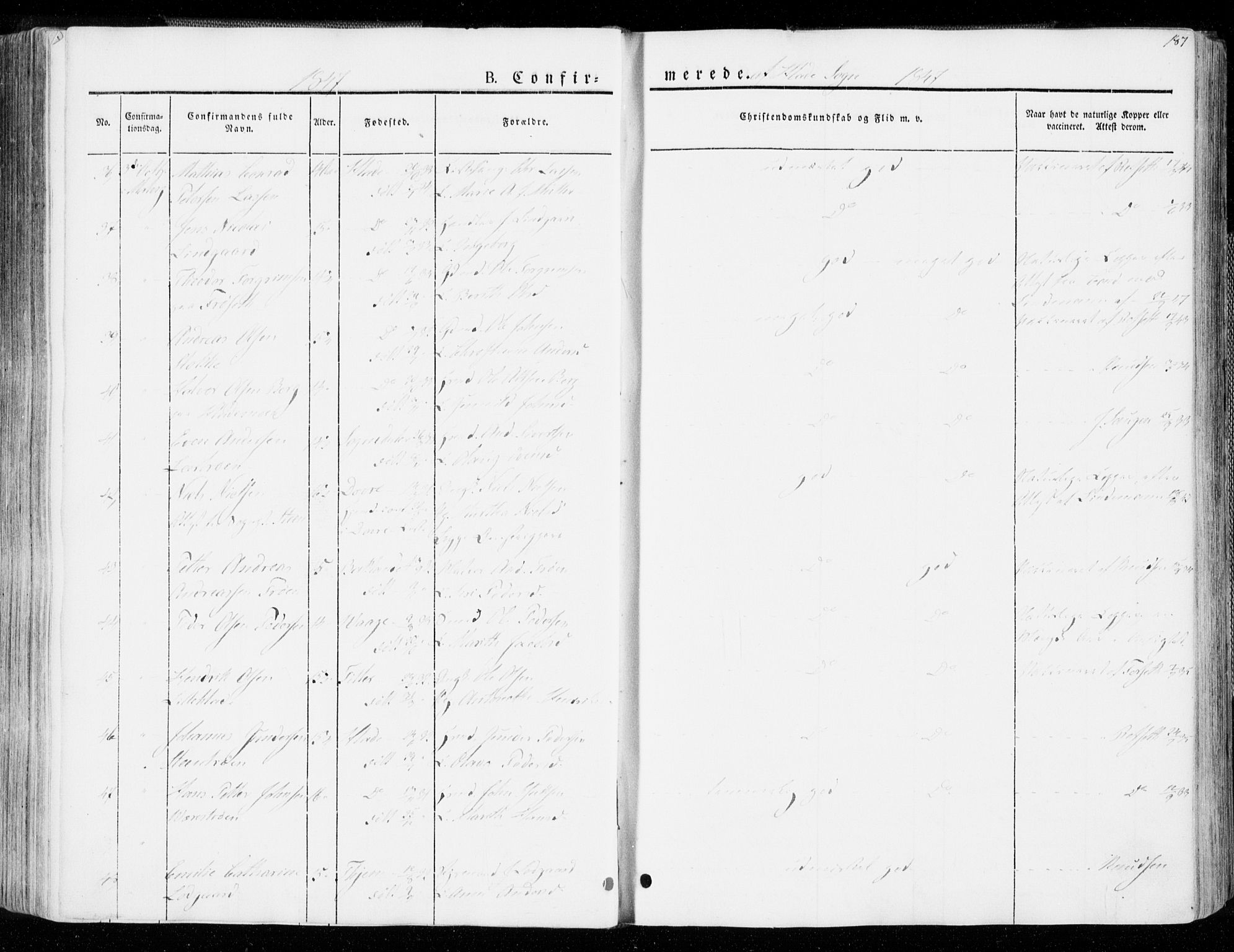 Ministerialprotokoller, klokkerbøker og fødselsregistre - Sør-Trøndelag, SAT/A-1456/606/L0290: Ministerialbok nr. 606A05, 1841-1847, s. 187