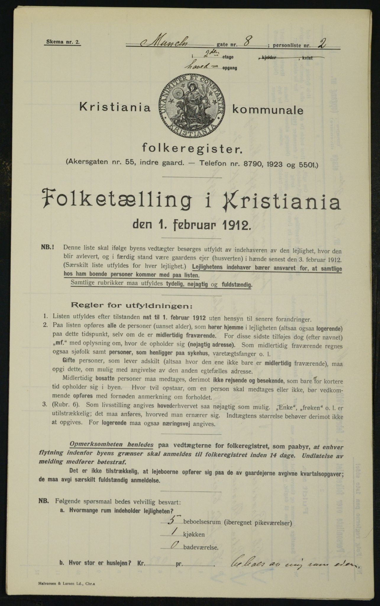 OBA, Kommunal folketelling 1.2.1912 for Kristiania, 1912, s. 67177