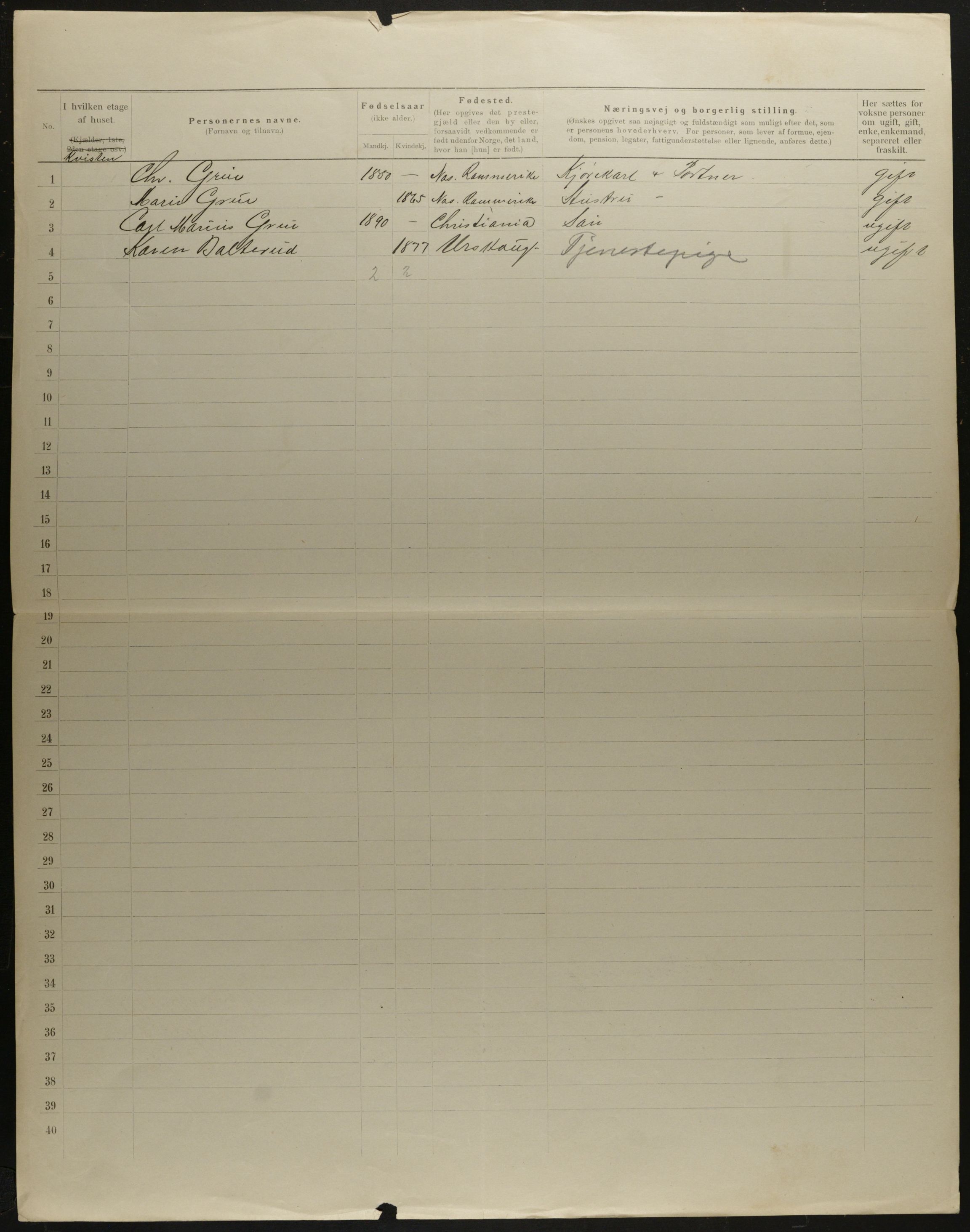 OBA, Kommunal folketelling 31.12.1901 for Kristiania kjøpstad, 1901, s. 9315