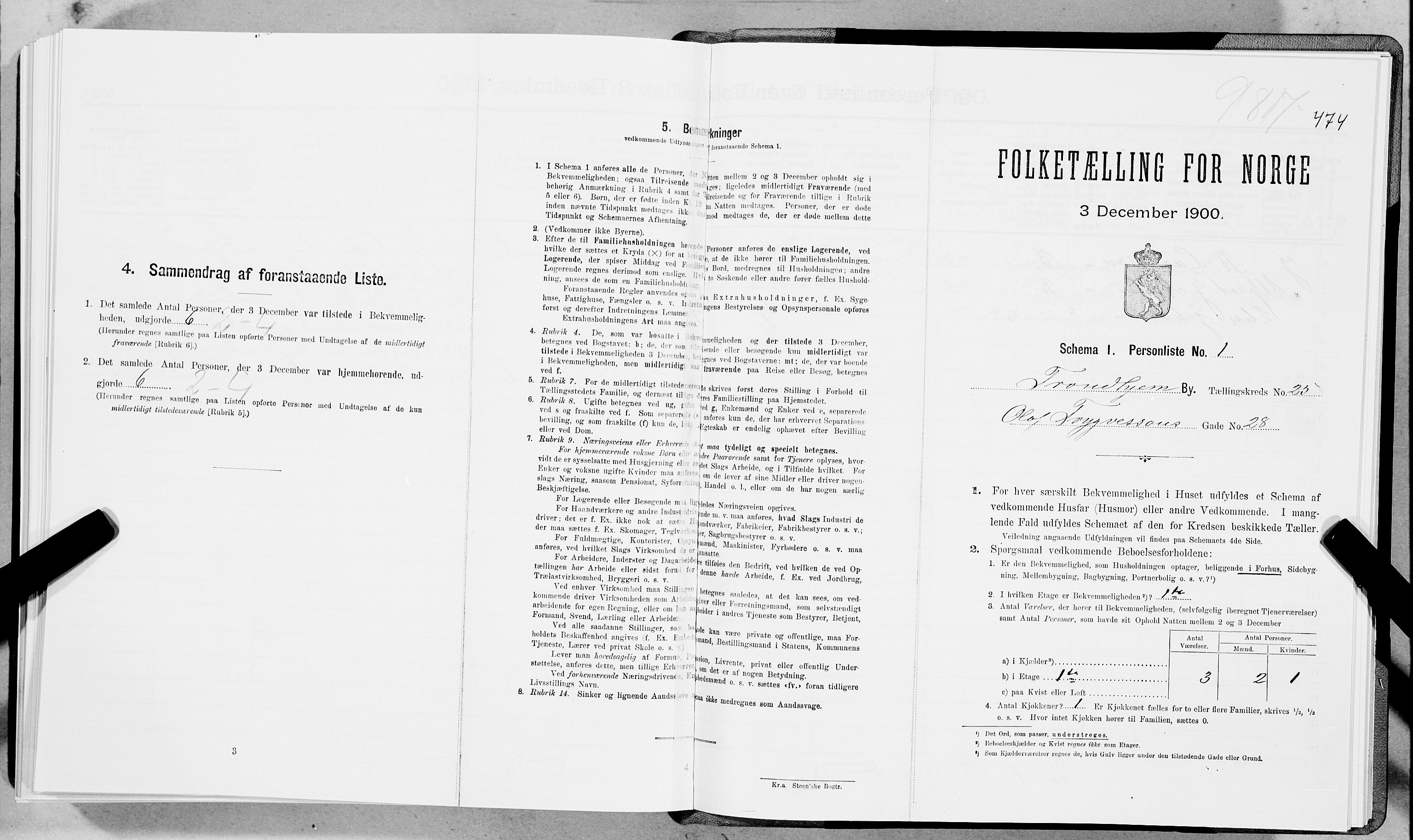 SAT, Folketelling 1900 for 1601 Trondheim kjøpstad, 1900, s. 3959