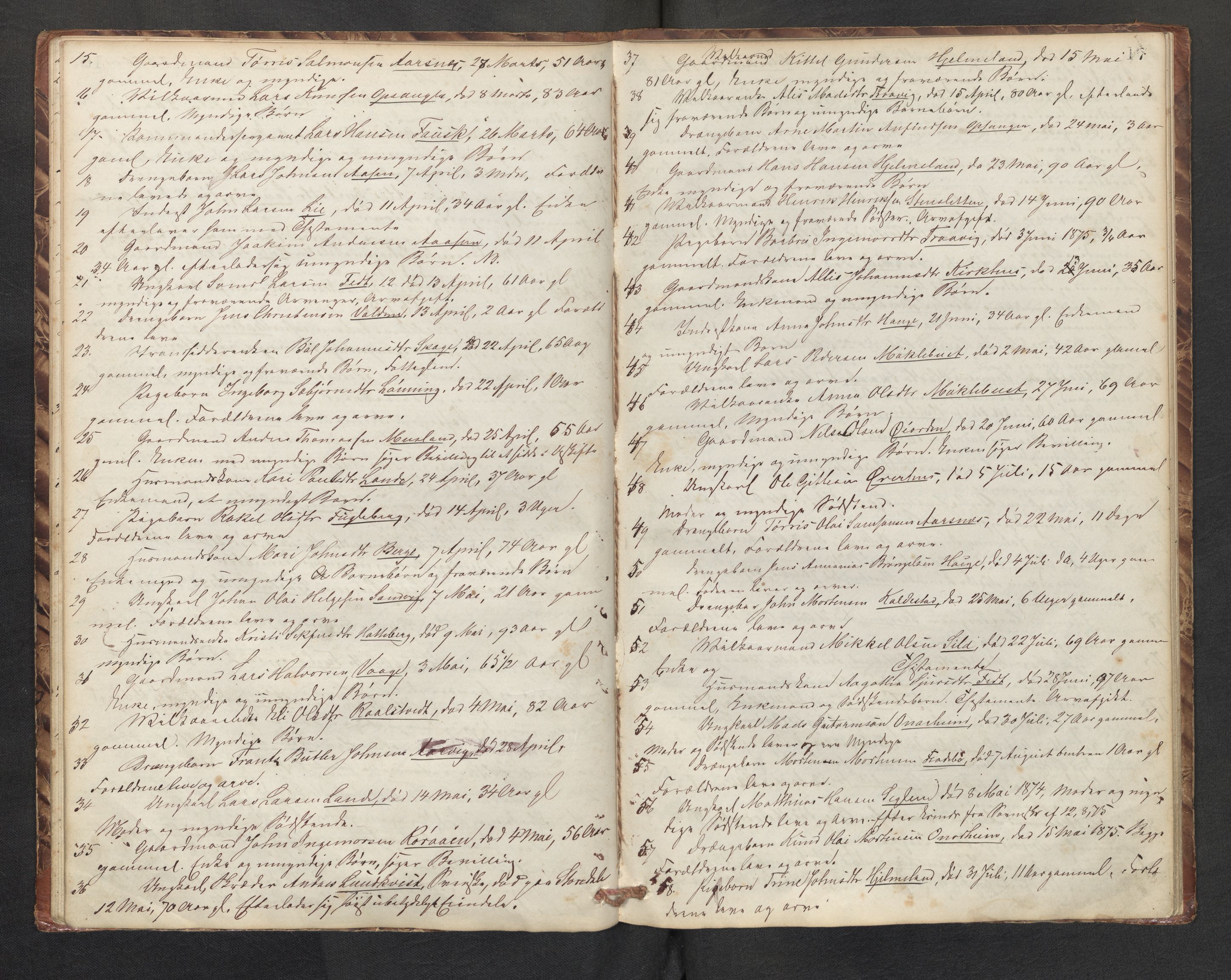 Lensmannen i Kvinnherad, AV/SAB-A-33301/1/0006/L0001: Dødsfallprotokoll, 1864-1890, s. 17