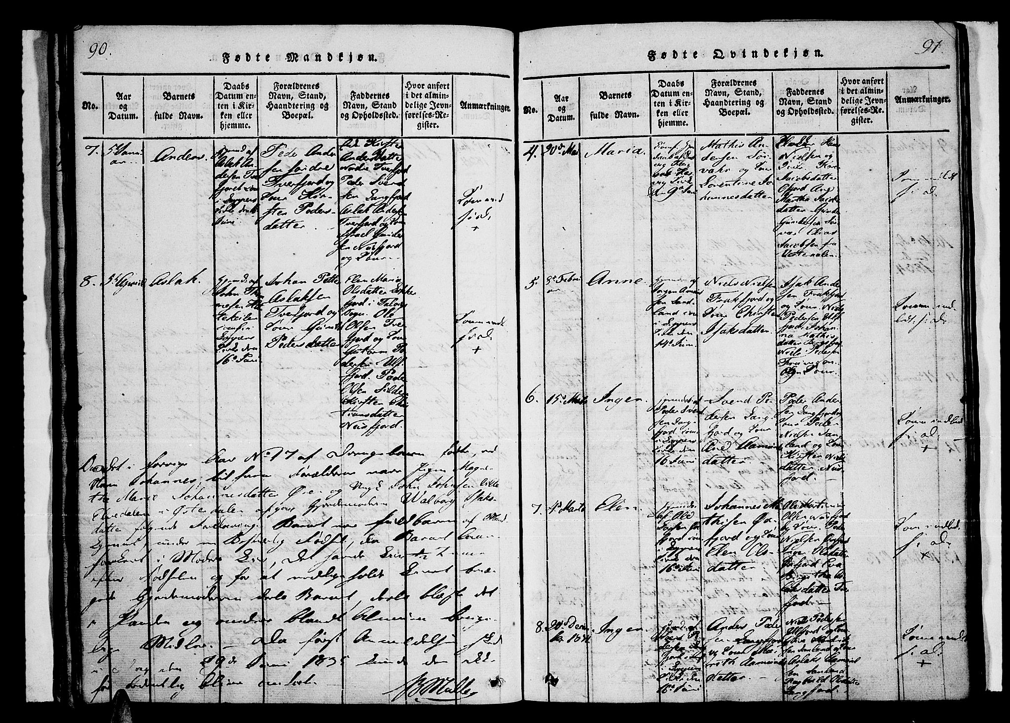 Loppa sokneprestkontor, AV/SATØ-S-1339/H/Ha/L0003kirke: Ministerialbok nr. 3, 1820-1848, s. 90-91