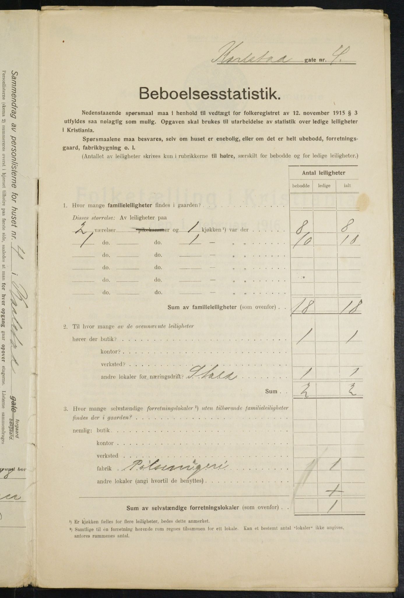 OBA, Kommunal folketelling 1.2.1916 for Kristiania, 1916, s. 49993