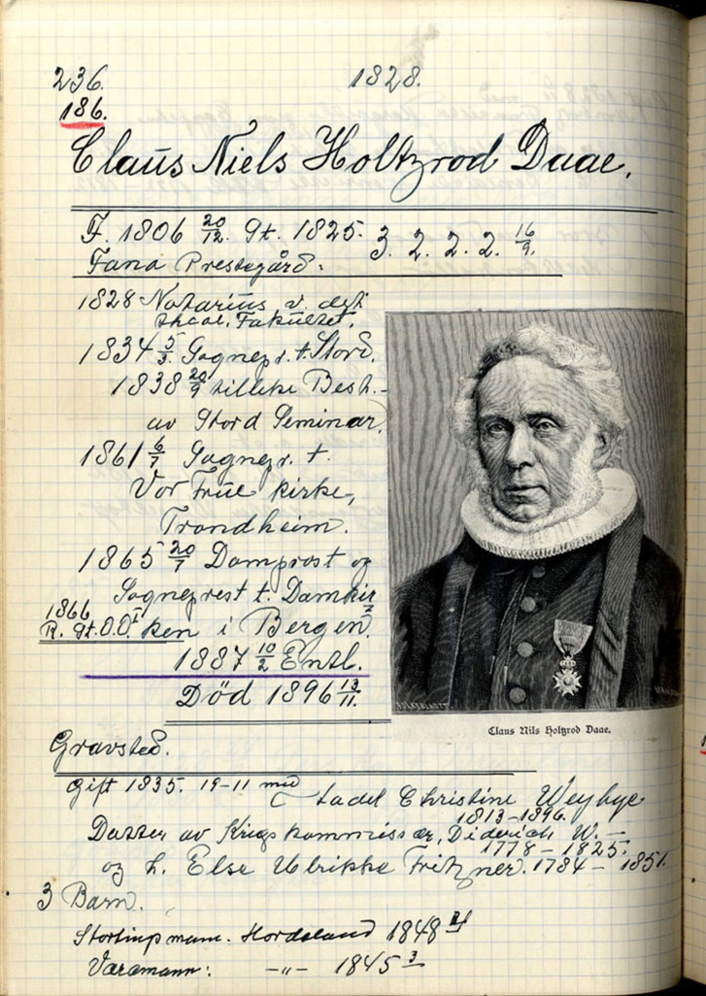 Stendal, Gunnar - samlinger til norsk prestehistorie, SAB/SAB/PA-0052/01/L0001: Norske teologer, 1815-1839