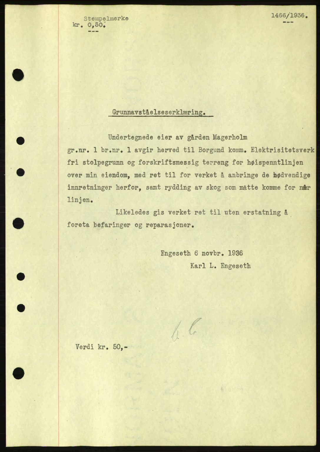 Nordre Sunnmøre sorenskriveri, SAT/A-0006/1/2/2C/2Ca: Pantebok nr. A2, 1936-1937, Dagboknr: 1466/1936