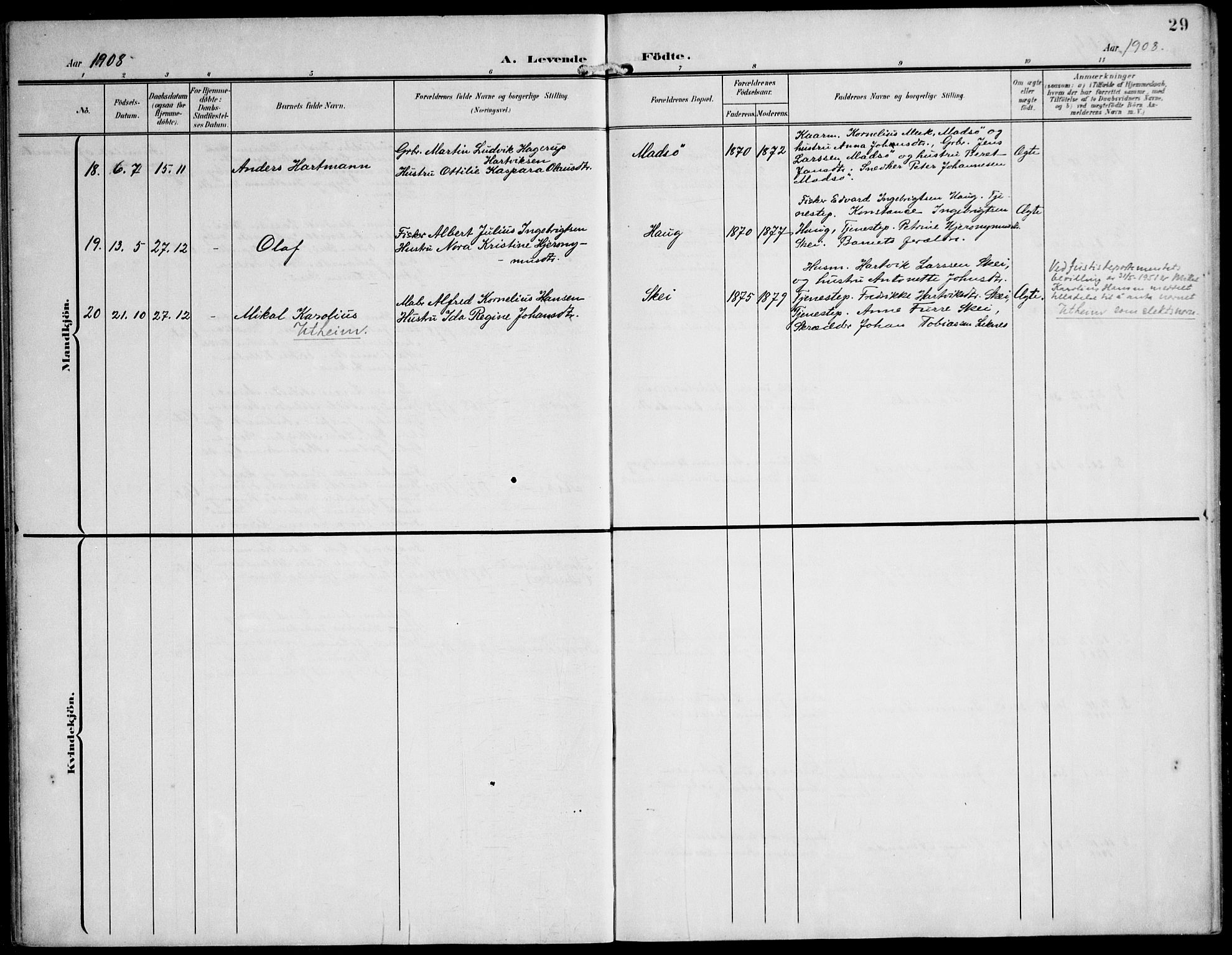 Ministerialprotokoller, klokkerbøker og fødselsregistre - Nord-Trøndelag, AV/SAT-A-1458/788/L0698: Ministerialbok nr. 788A05, 1902-1921, s. 29