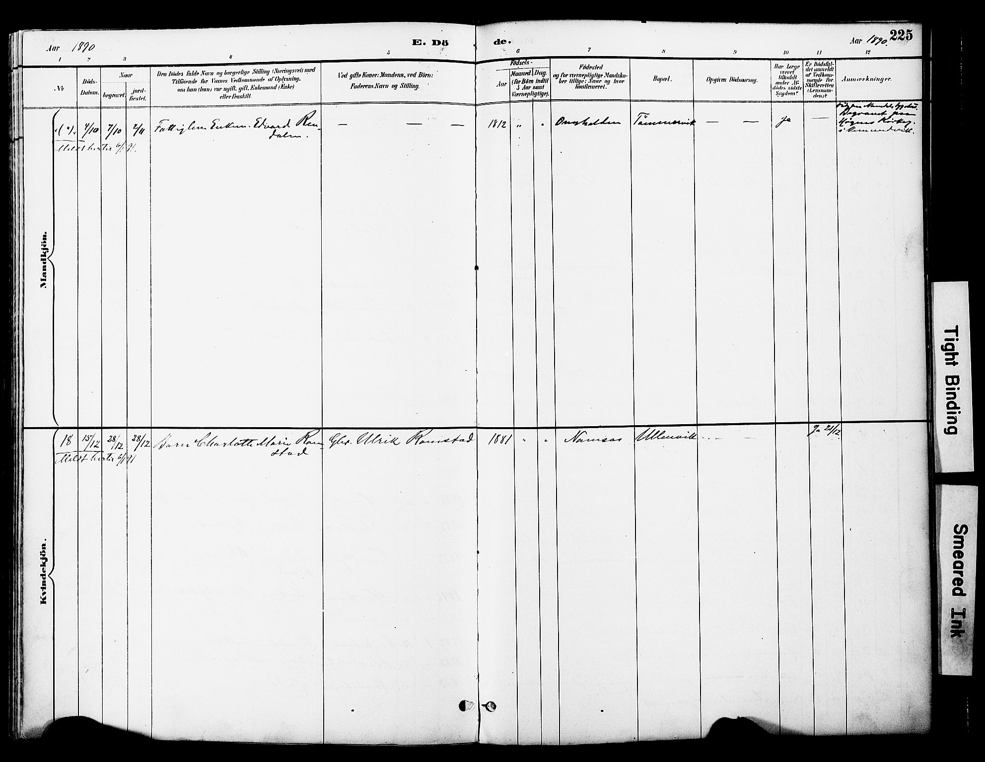 Ministerialprotokoller, klokkerbøker og fødselsregistre - Nord-Trøndelag, SAT/A-1458/774/L0628: Ministerialbok nr. 774A02, 1887-1903, s. 225