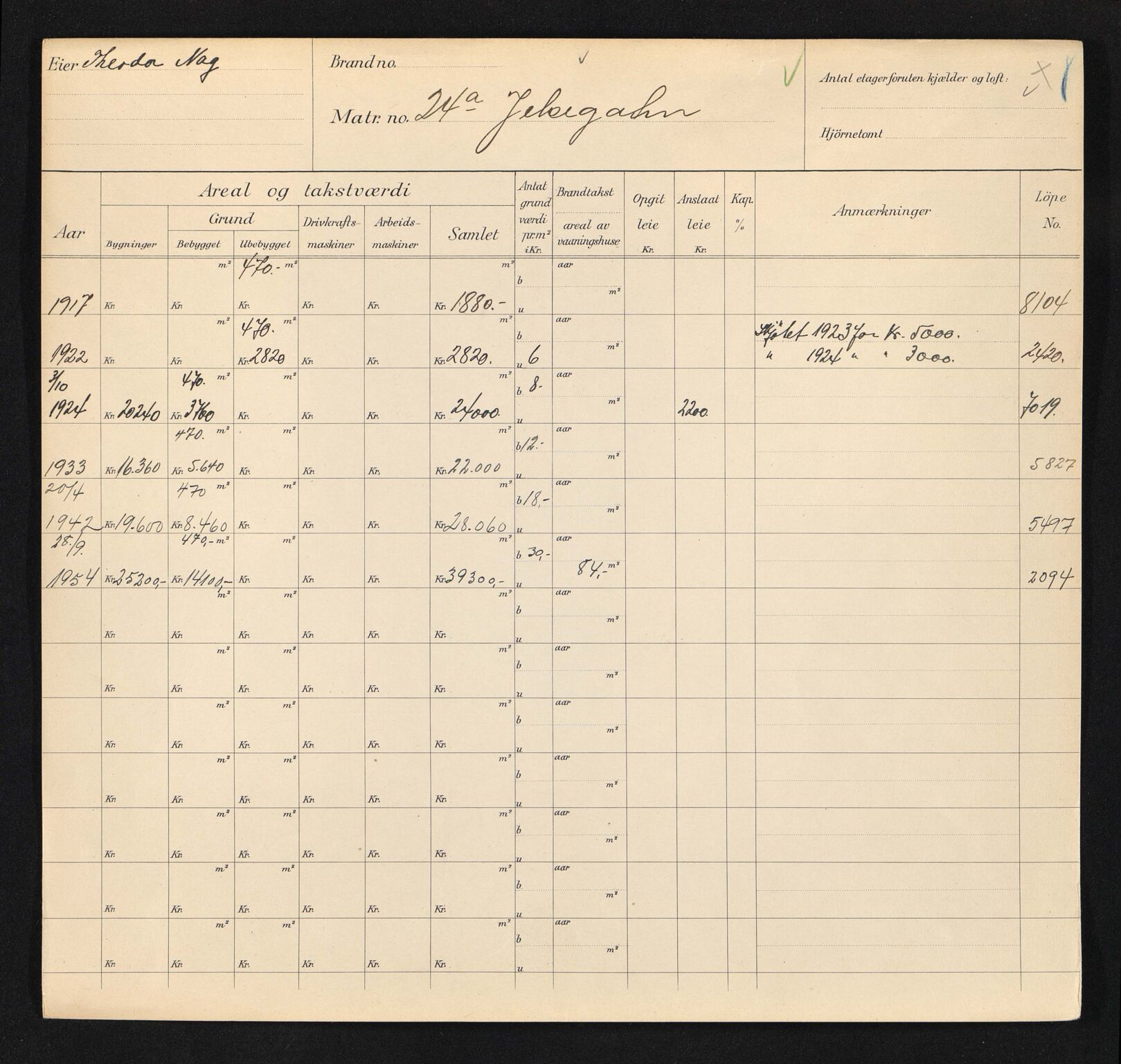 Stavanger kommune. Skattetakstvesenet, BYST/A-0440/F/Fa/Faa/L0020/0005: Skattetakstkort / Jelsagata 24 - 50