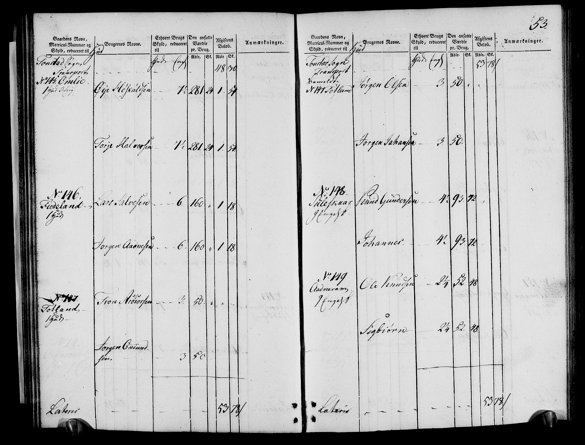 Rentekammeret inntil 1814, Realistisk ordnet avdeling, RA/EA-4070/N/Ne/Nea/L0095: Lista fogderi. Oppebørselsregister, 1803-1804, s. 55
