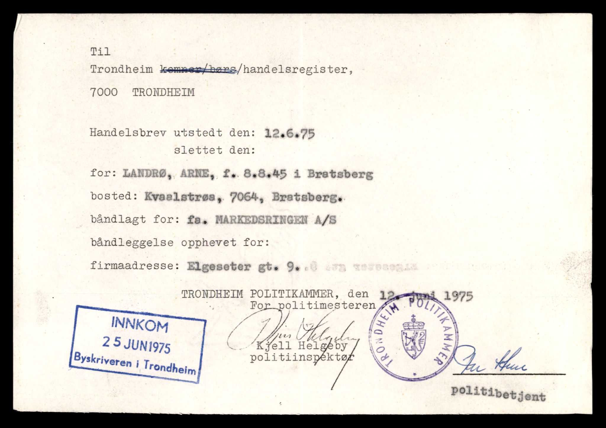 Trondheim byfogd, AV/SAT-A-0003/2/J/Jd/Jda/L0036: Bilag, aksjeselskap, Mar-Me, 1944-1990, s. 5