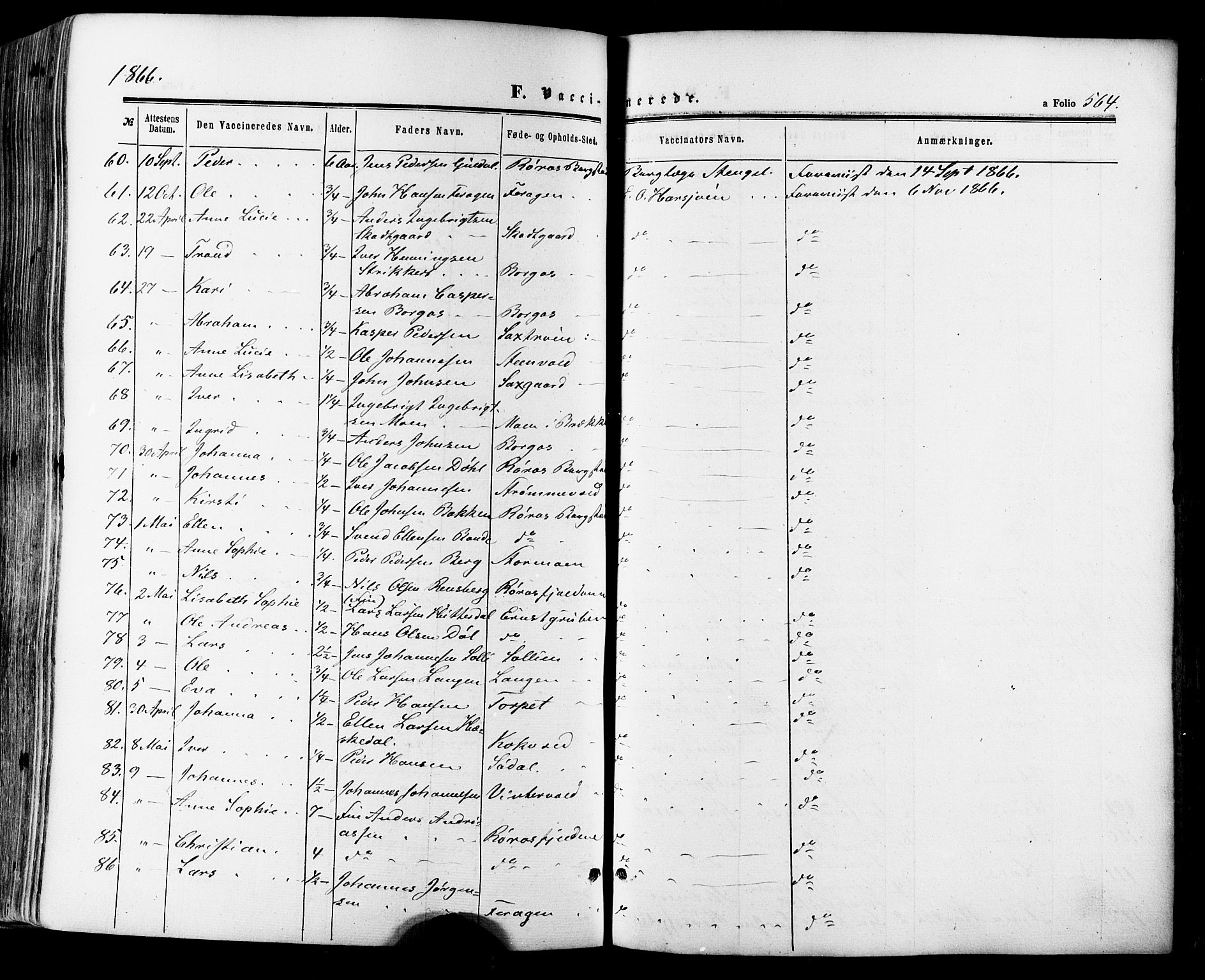 Ministerialprotokoller, klokkerbøker og fødselsregistre - Sør-Trøndelag, SAT/A-1456/681/L0932: Ministerialbok nr. 681A10, 1860-1878, s. 564