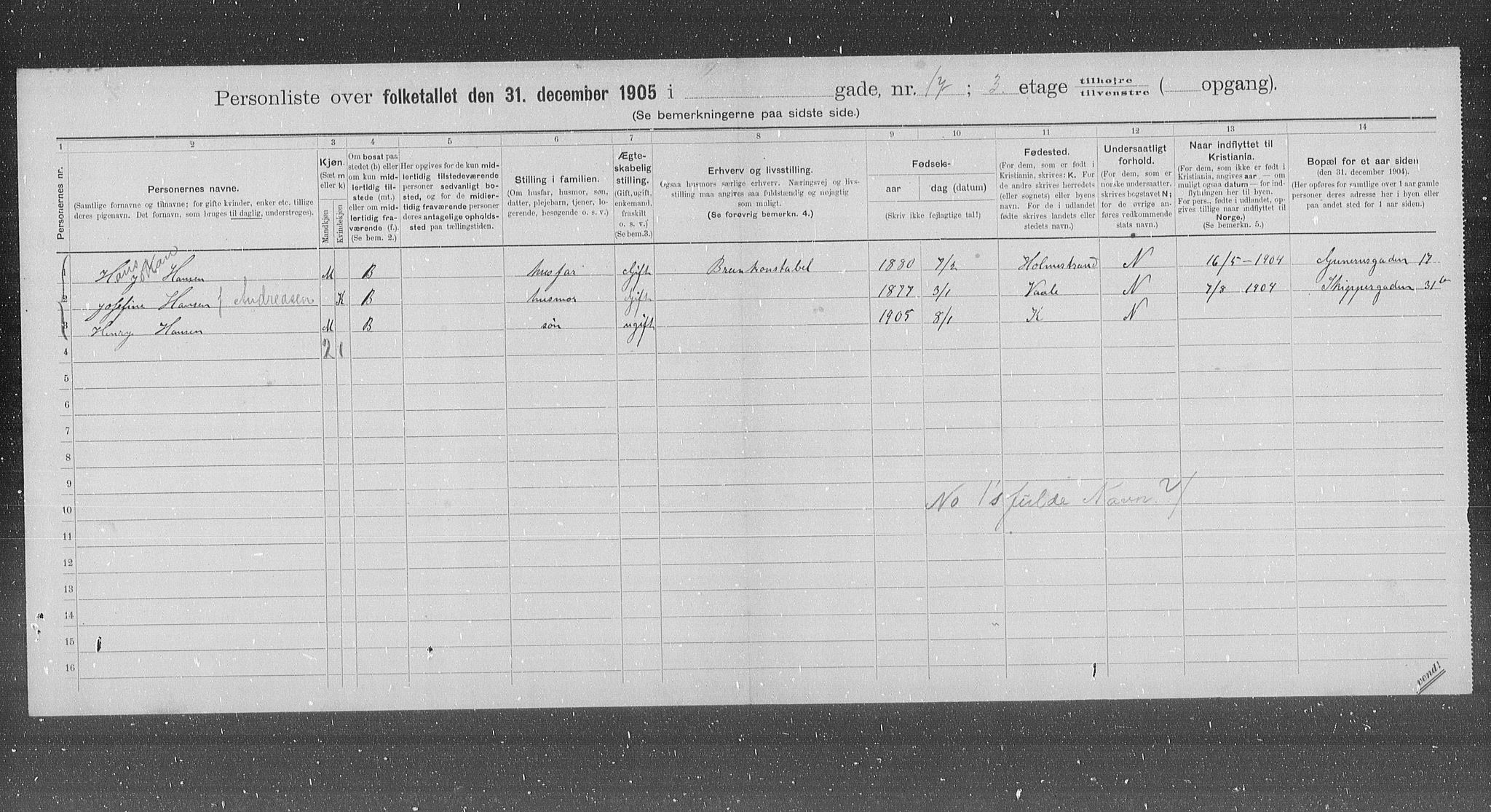 OBA, Kommunal folketelling 31.12.1905 for Kristiania kjøpstad, 1905, s. 17059