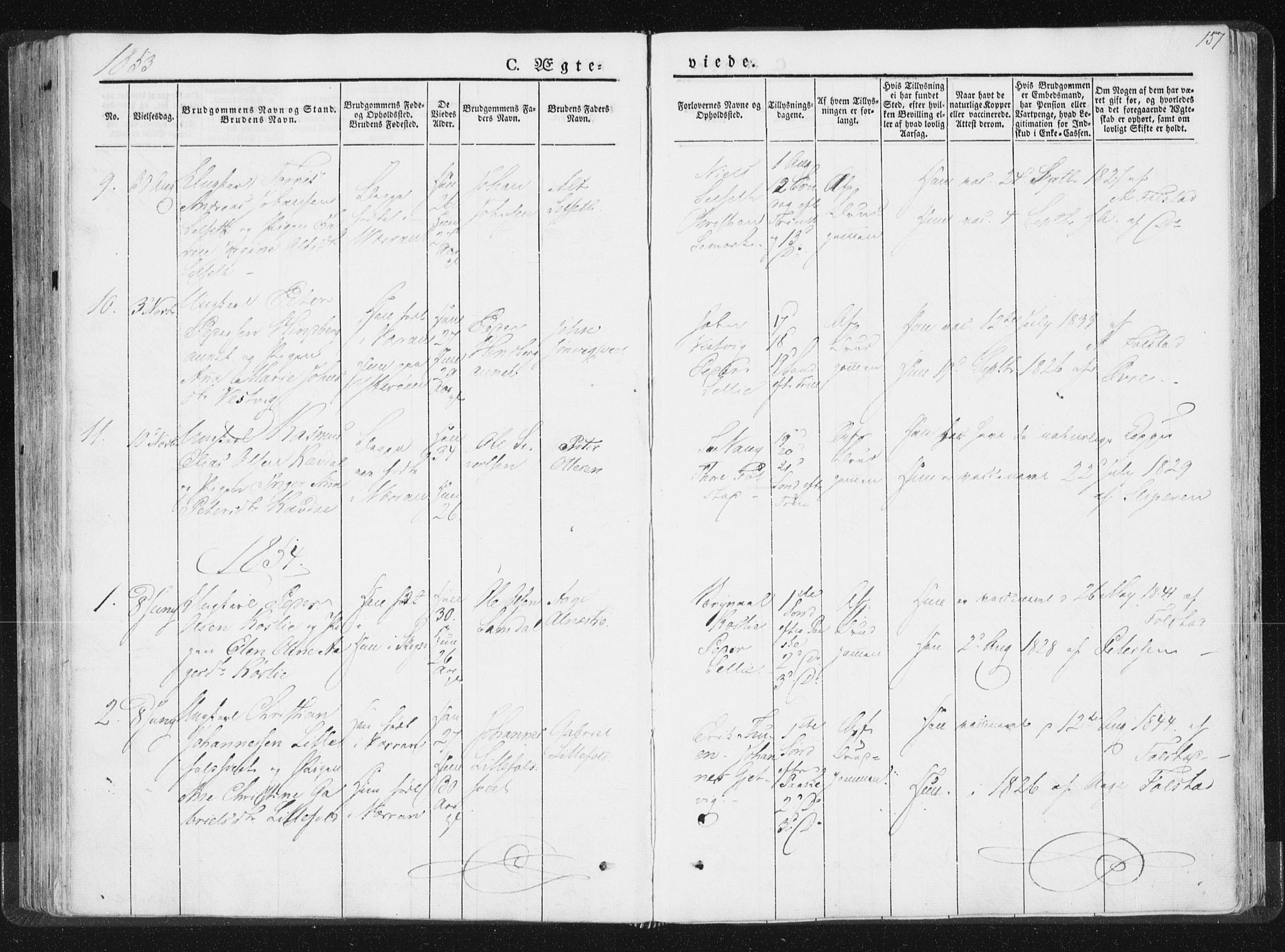 Ministerialprotokoller, klokkerbøker og fødselsregistre - Nord-Trøndelag, SAT/A-1458/744/L0418: Ministerialbok nr. 744A02, 1843-1866, s. 157