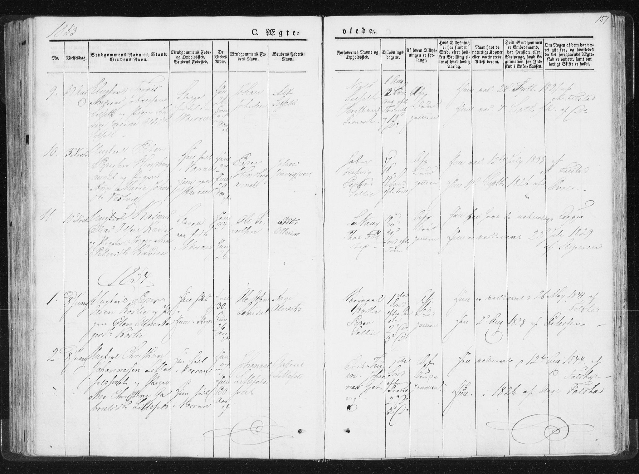 Ministerialprotokoller, klokkerbøker og fødselsregistre - Nord-Trøndelag, AV/SAT-A-1458/744/L0418: Ministerialbok nr. 744A02, 1843-1866, s. 157