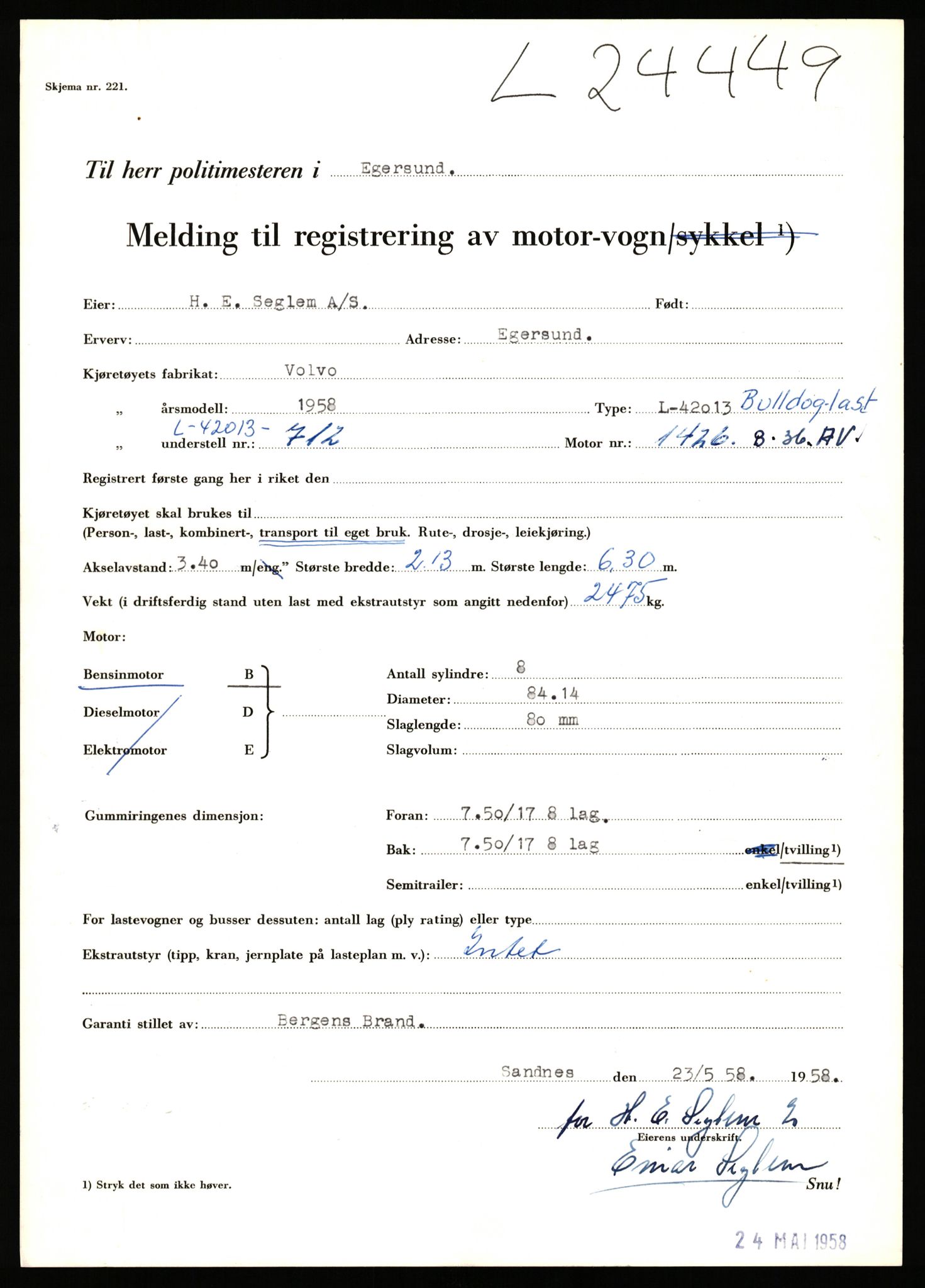 Stavanger trafikkstasjon, AV/SAST-A-101942/0/F/L0039: L-22300 - L-22799, 1930-1971, s. 663