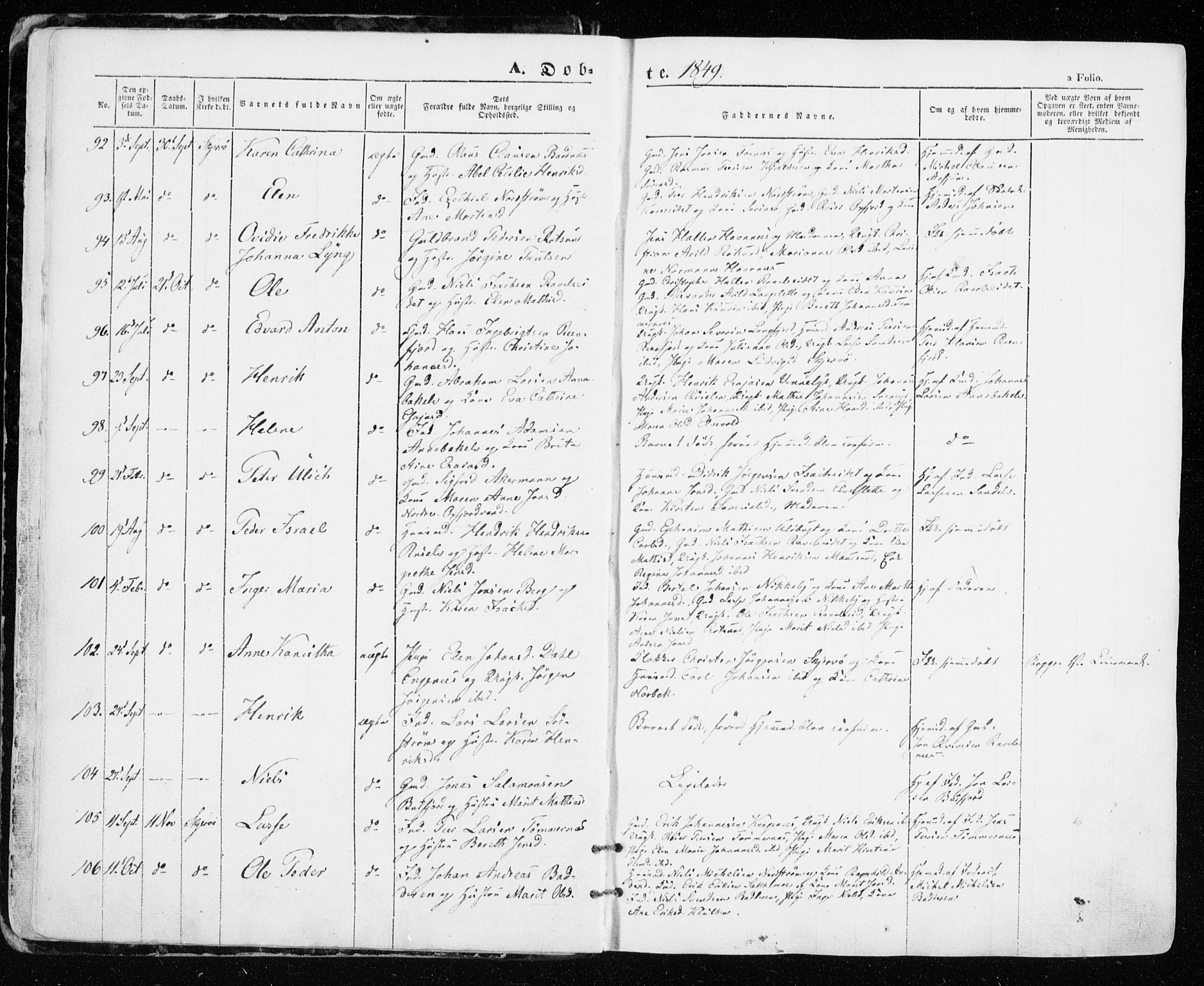Skjervøy sokneprestkontor, AV/SATØ-S-1300/H/Ha/Haa/L0006kirke: Ministerialbok nr. 6, 1848-1859