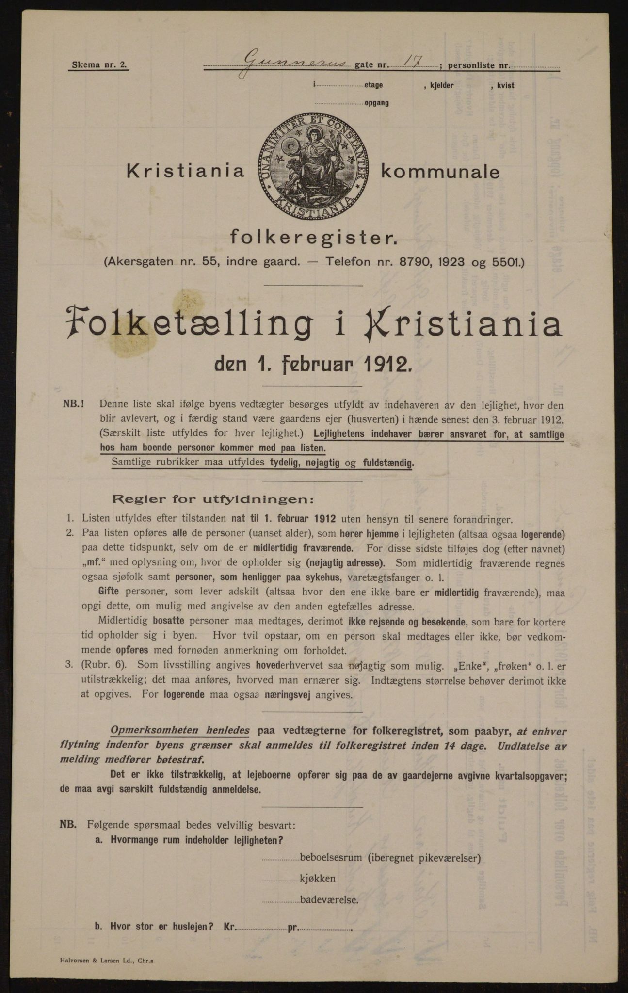 OBA, Kommunal folketelling 1.2.1912 for Kristiania, 1912, s. 32441