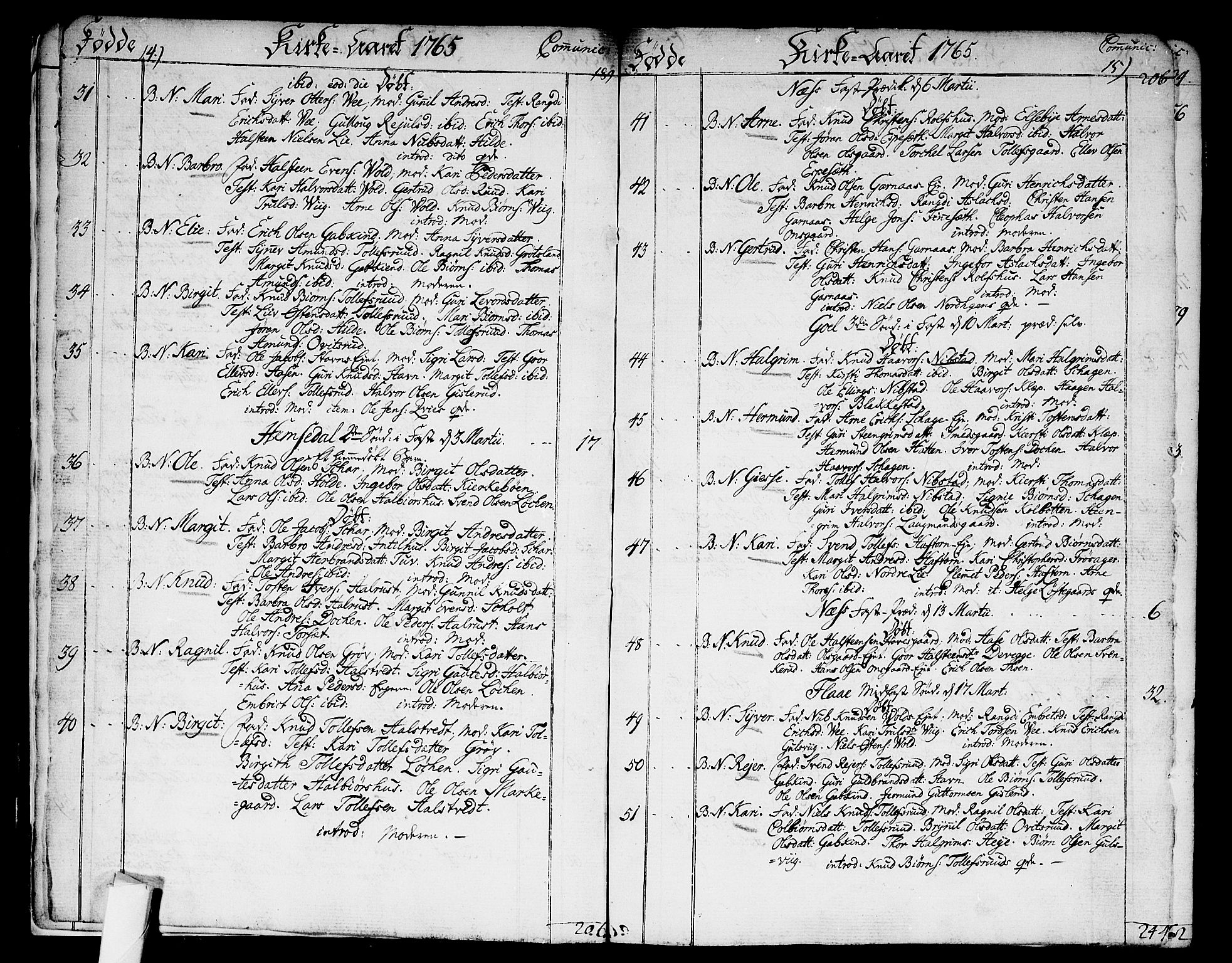 Nes kirkebøker, SAKO/A-236/F/Fa/L0004: Ministerialbok nr. 4, 1764-1786, s. 14-15