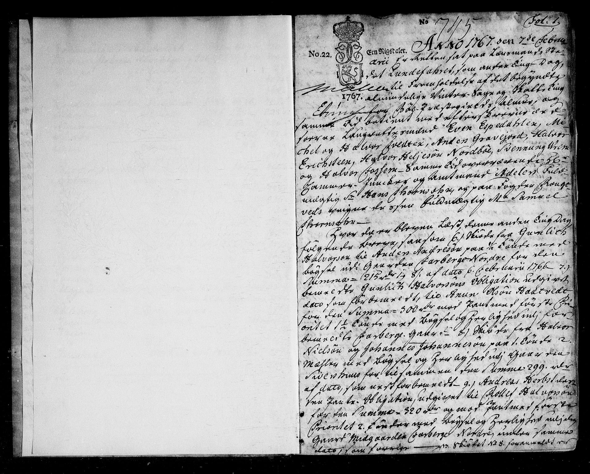 Nedre Telemark sorenskriveri, SAKO/A-135/F/Fa/L0024: Tingbok, 1767-1769, s. 1