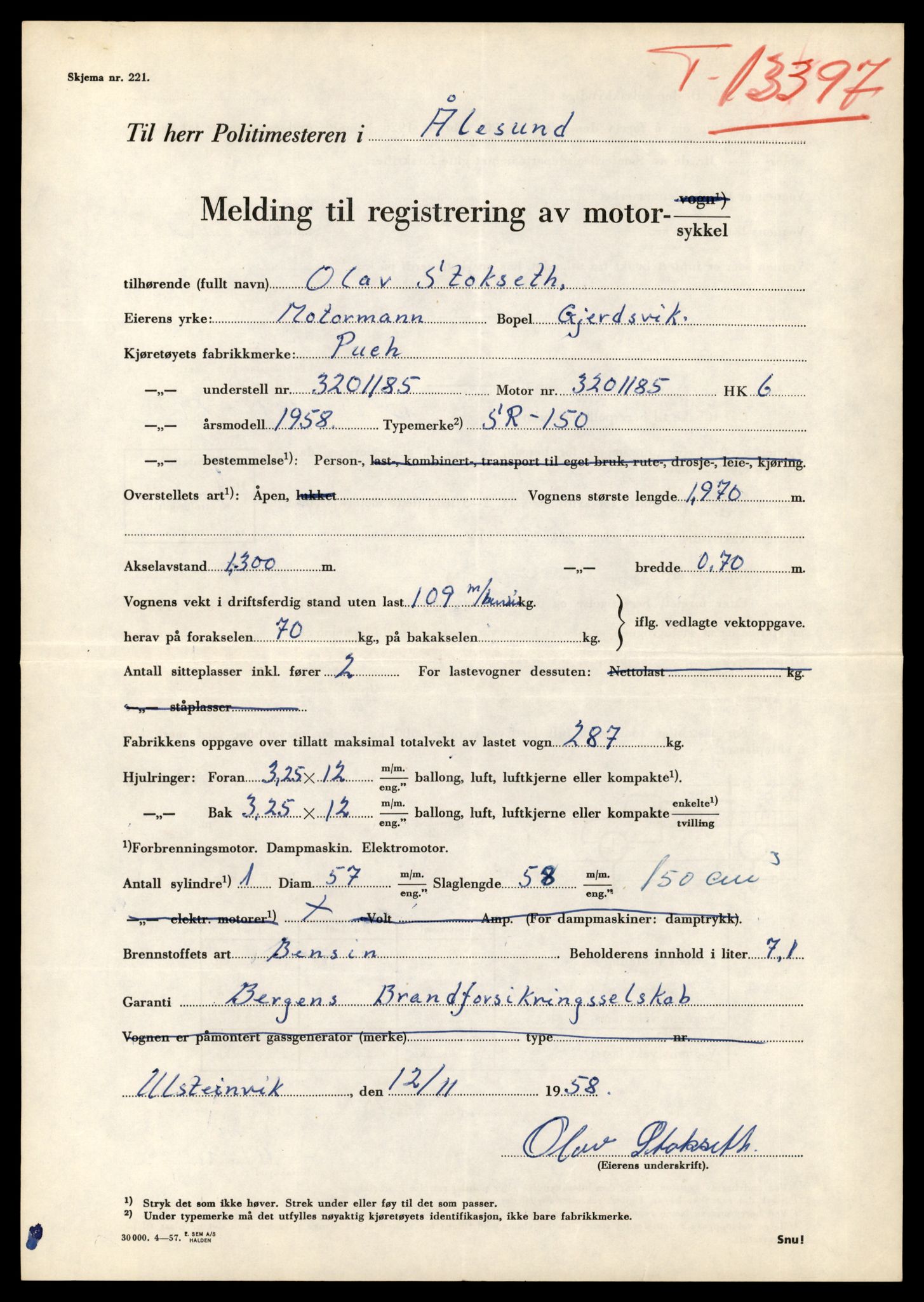 Møre og Romsdal vegkontor - Ålesund trafikkstasjon, AV/SAT-A-4099/F/Fe/L0039: Registreringskort for kjøretøy T 13361 - T 13530, 1927-1998, s. 587