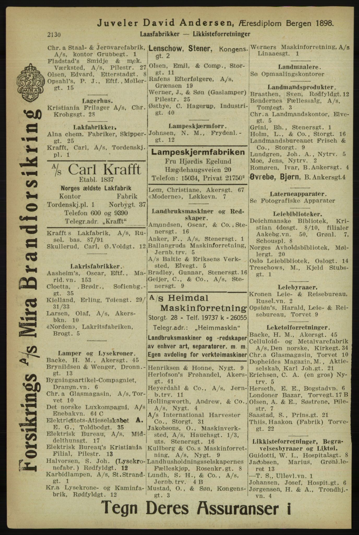 Kristiania/Oslo adressebok, PUBL/-, 1918, s. 2283