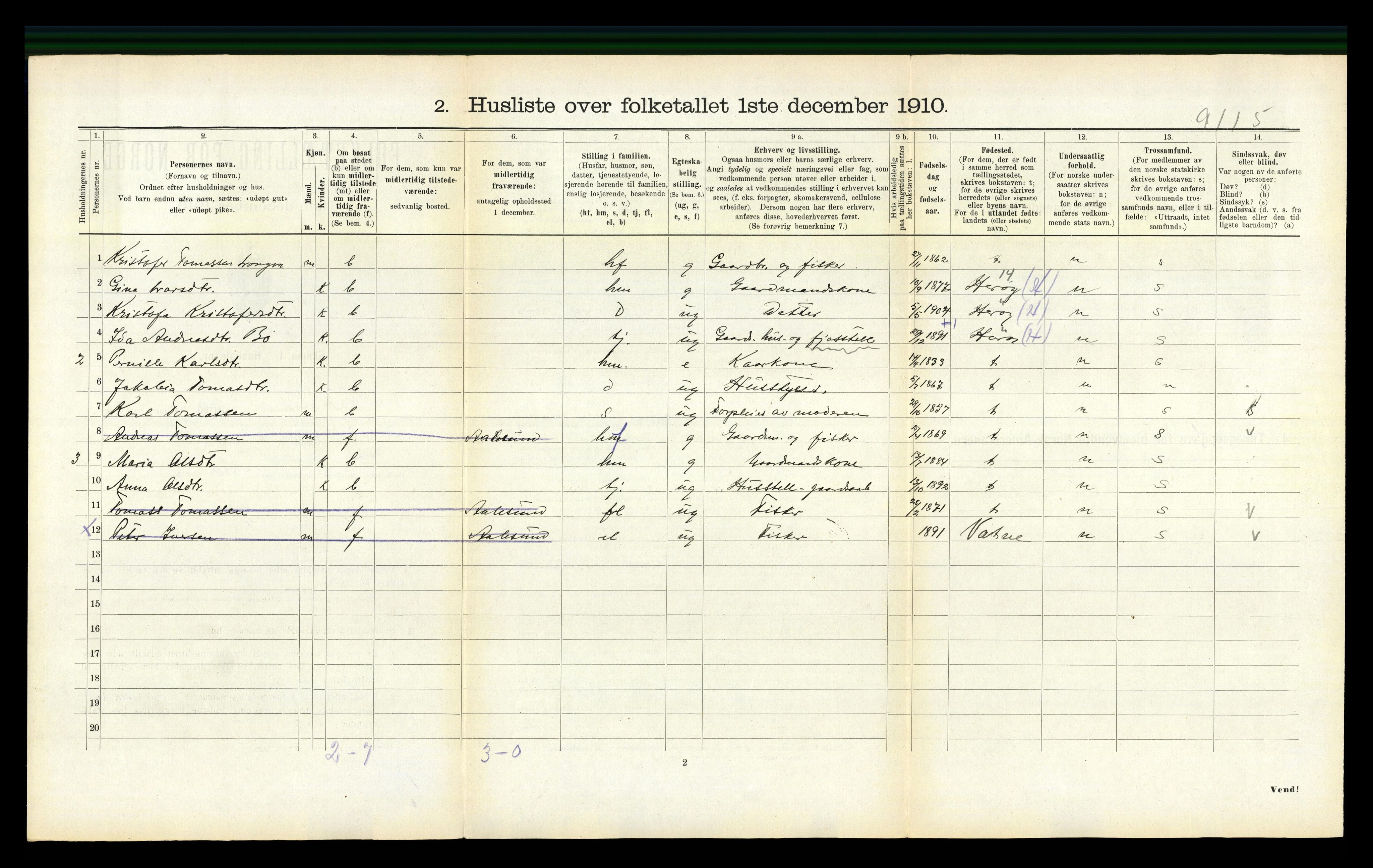 RA, Folketelling 1910 for 1534 Haram herred, 1910, s. 300