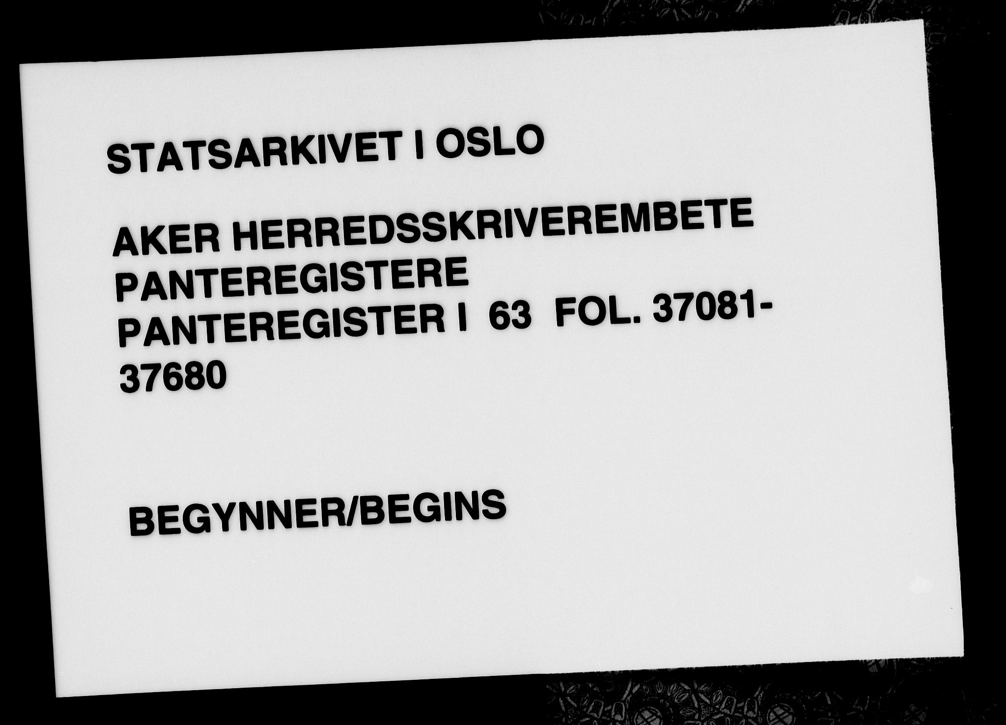 Aker herredsskriveri, SAO/A-10896/G/Ga/Gab/Gaba/L0063: Panteregister nr. I 63, 1924-1950