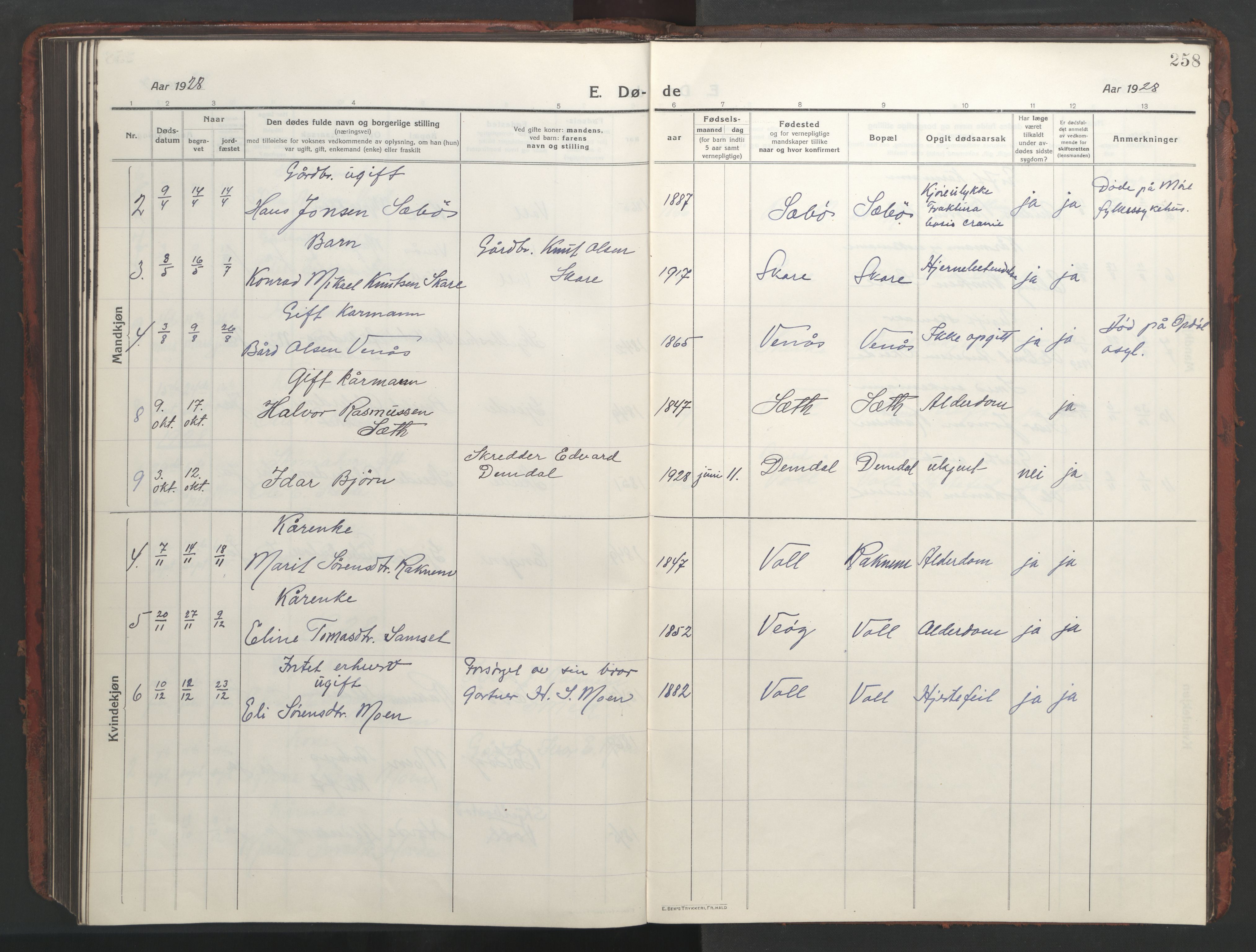 Ministerialprotokoller, klokkerbøker og fødselsregistre - Møre og Romsdal, AV/SAT-A-1454/543/L0565: Klokkerbok nr. 543C03, 1916-1955, s. 258