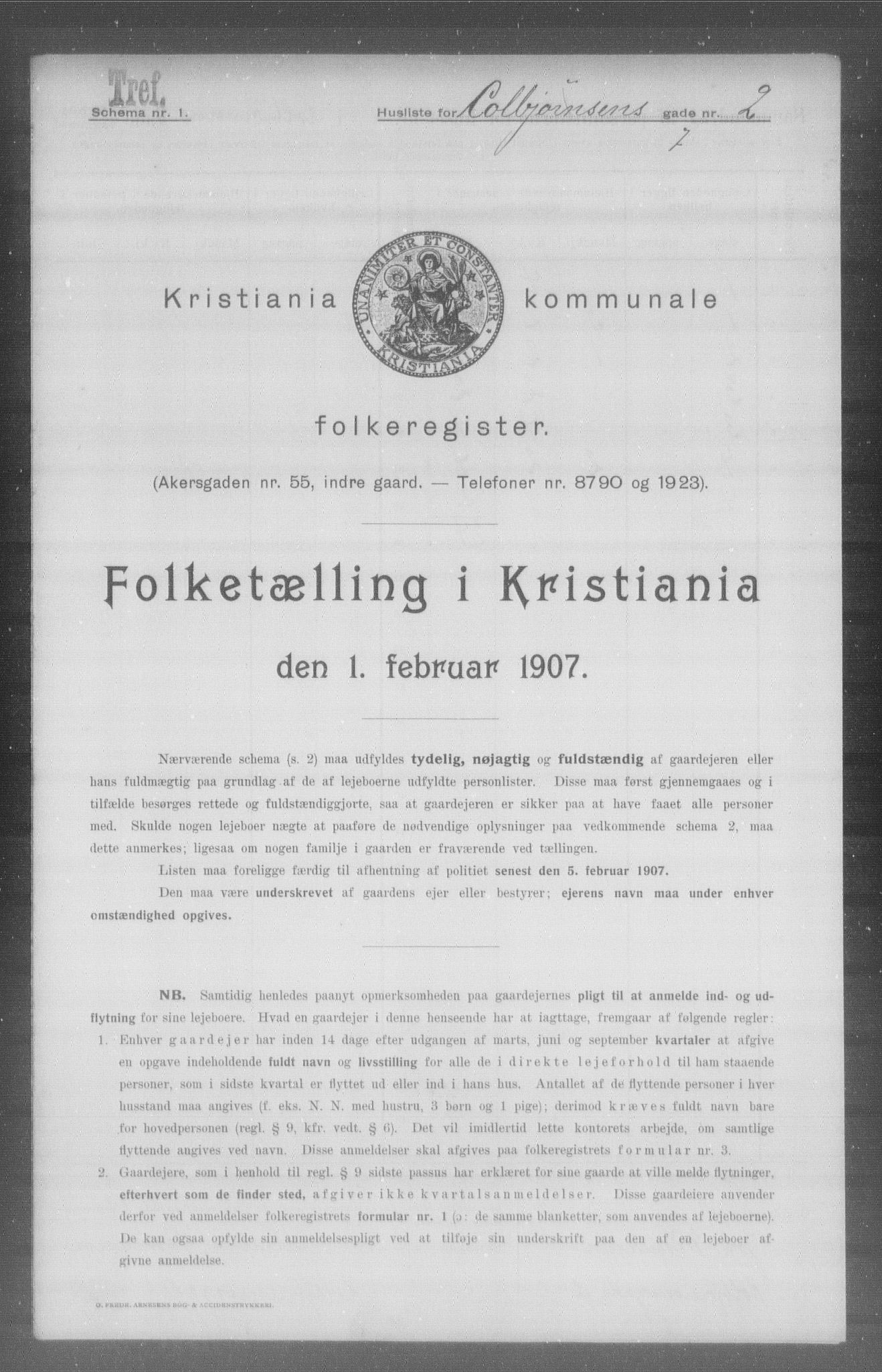 OBA, Kommunal folketelling 1.2.1907 for Kristiania kjøpstad, 1907, s. 6530