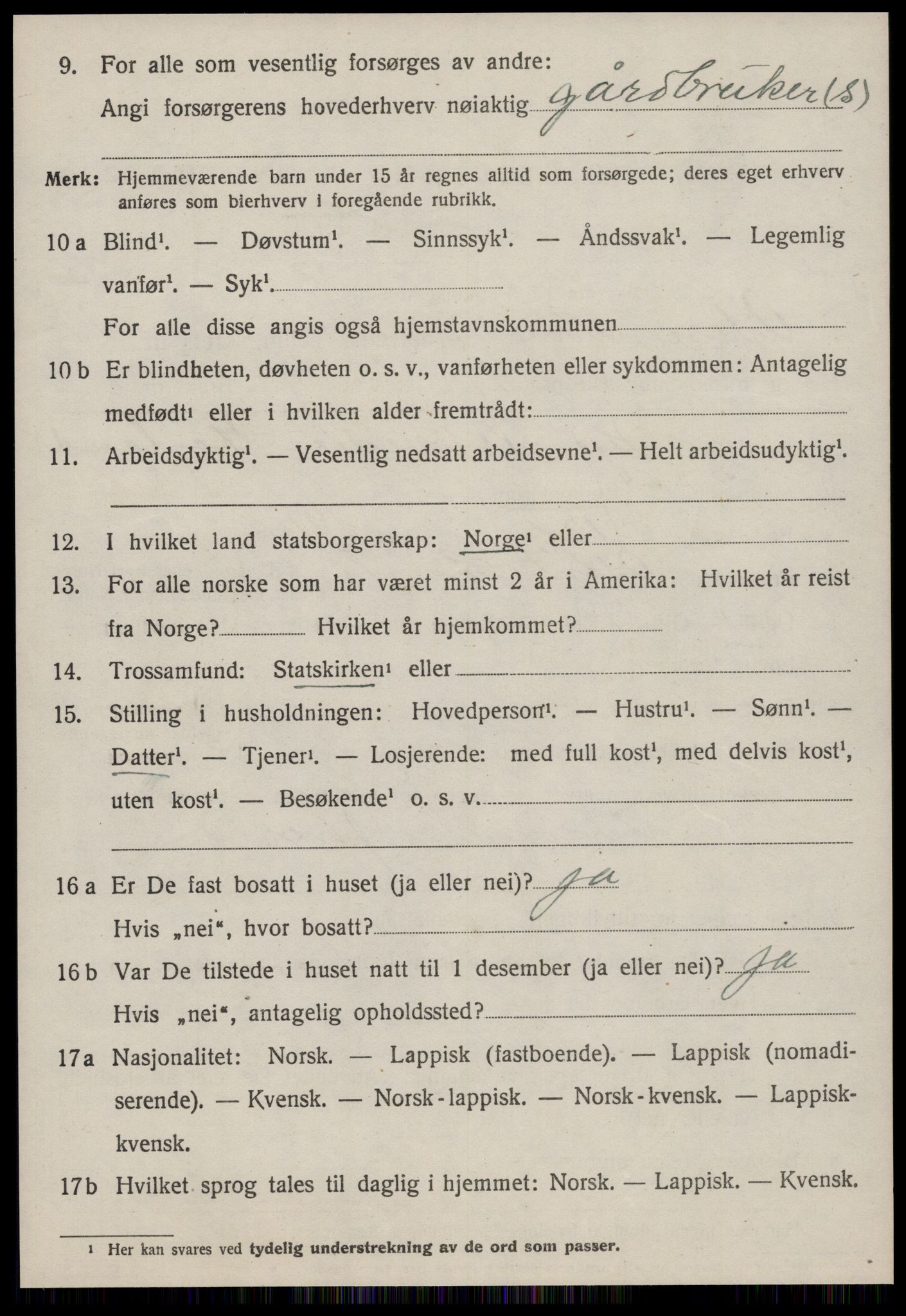 SAT, Folketelling 1920 for 1633 Osen herred, 1920, s. 1166