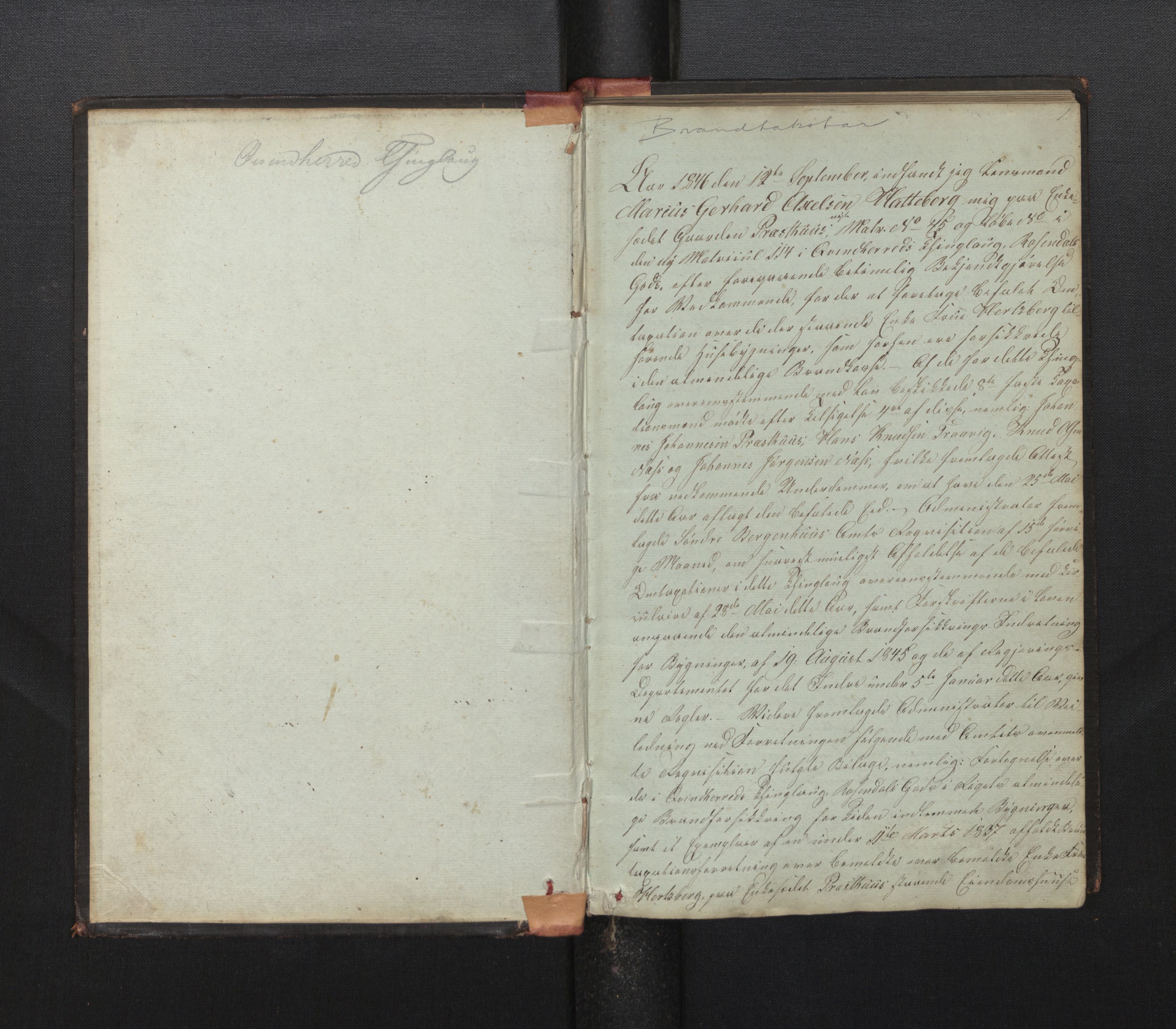 Lensmannen i Kvinnherad, AV/SAB-A-33301/1/0012/L0001: Branntakstprotokoll, 1846-1868, s. 1a