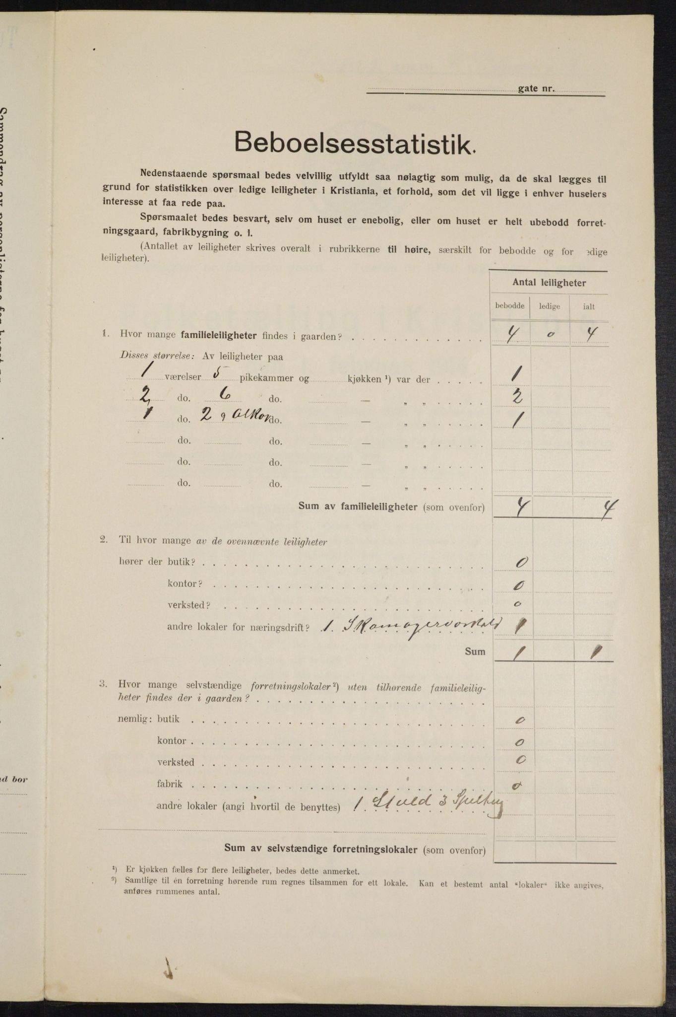 OBA, Kommunal folketelling 1.2.1914 for Kristiania, 1914, s. 56254