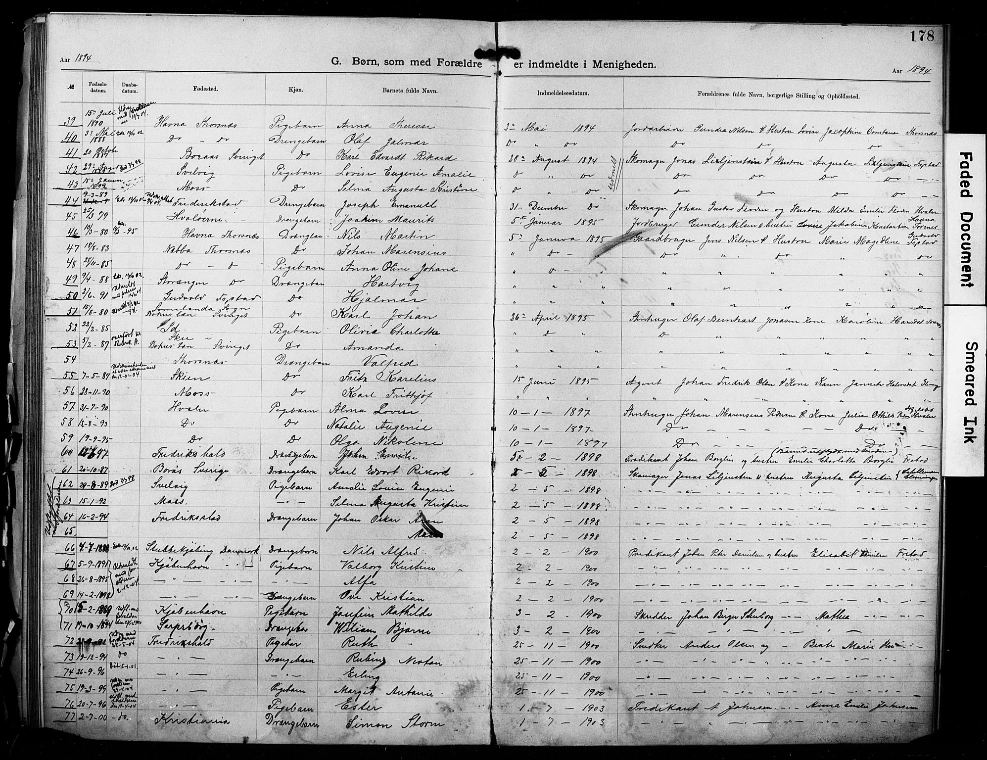 Kristi menighet Fredrikstad , AV/SAO-PAO-0231/A/L0001: Dissenterprotokoll nr. 1, 1893-1914, s. 178
