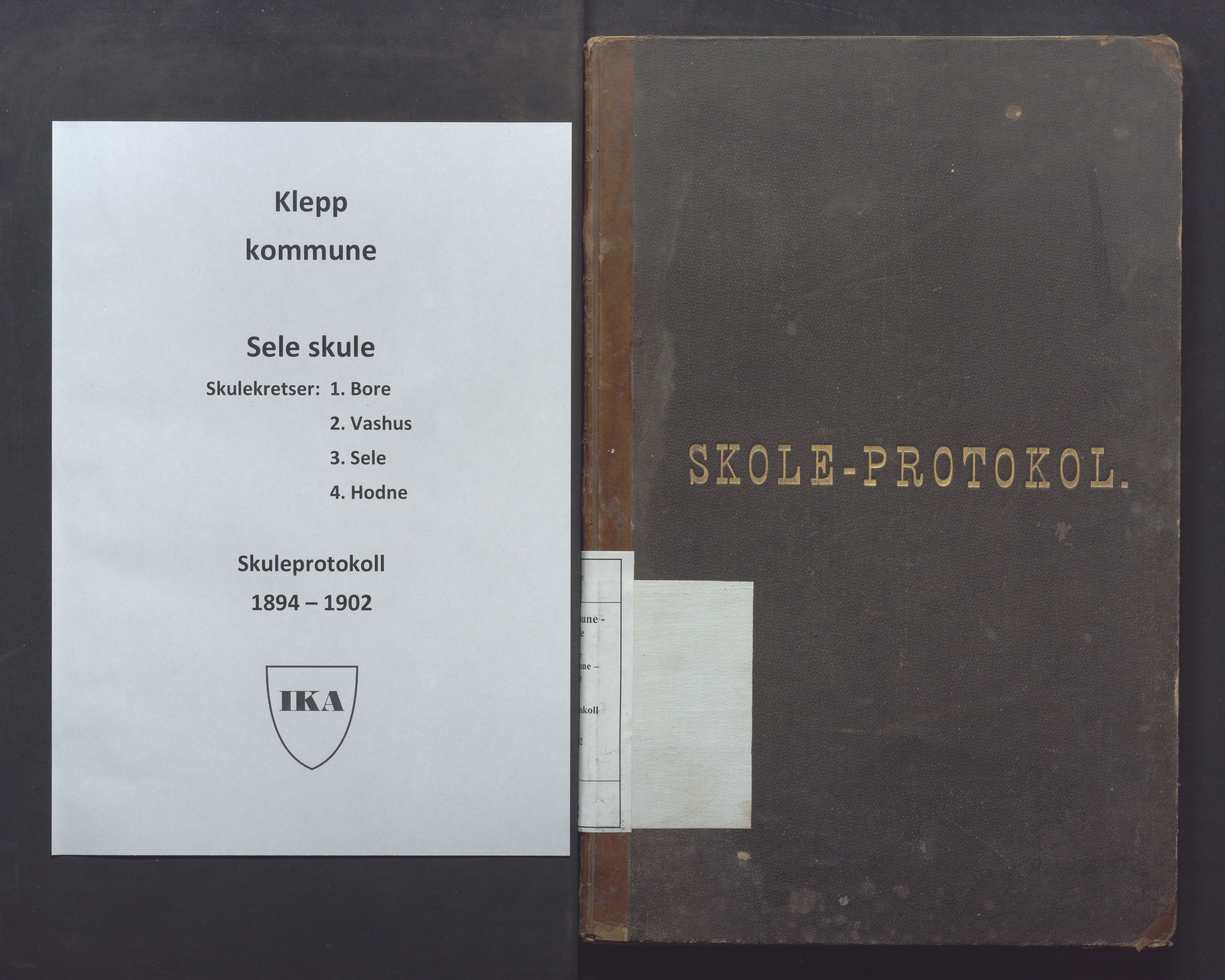 Klepp kommune - Sele skule, IKAR/K-100296/H/L0002: Skoleprotokoll, 1894-1902