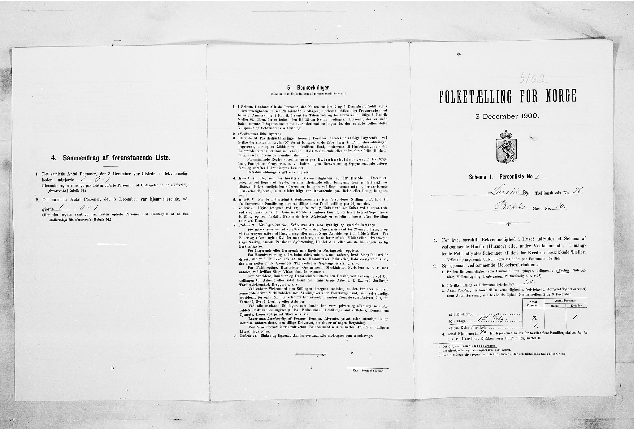 RA, Folketelling 1900 for 0707 Larvik kjøpstad, 1900, s. 4648