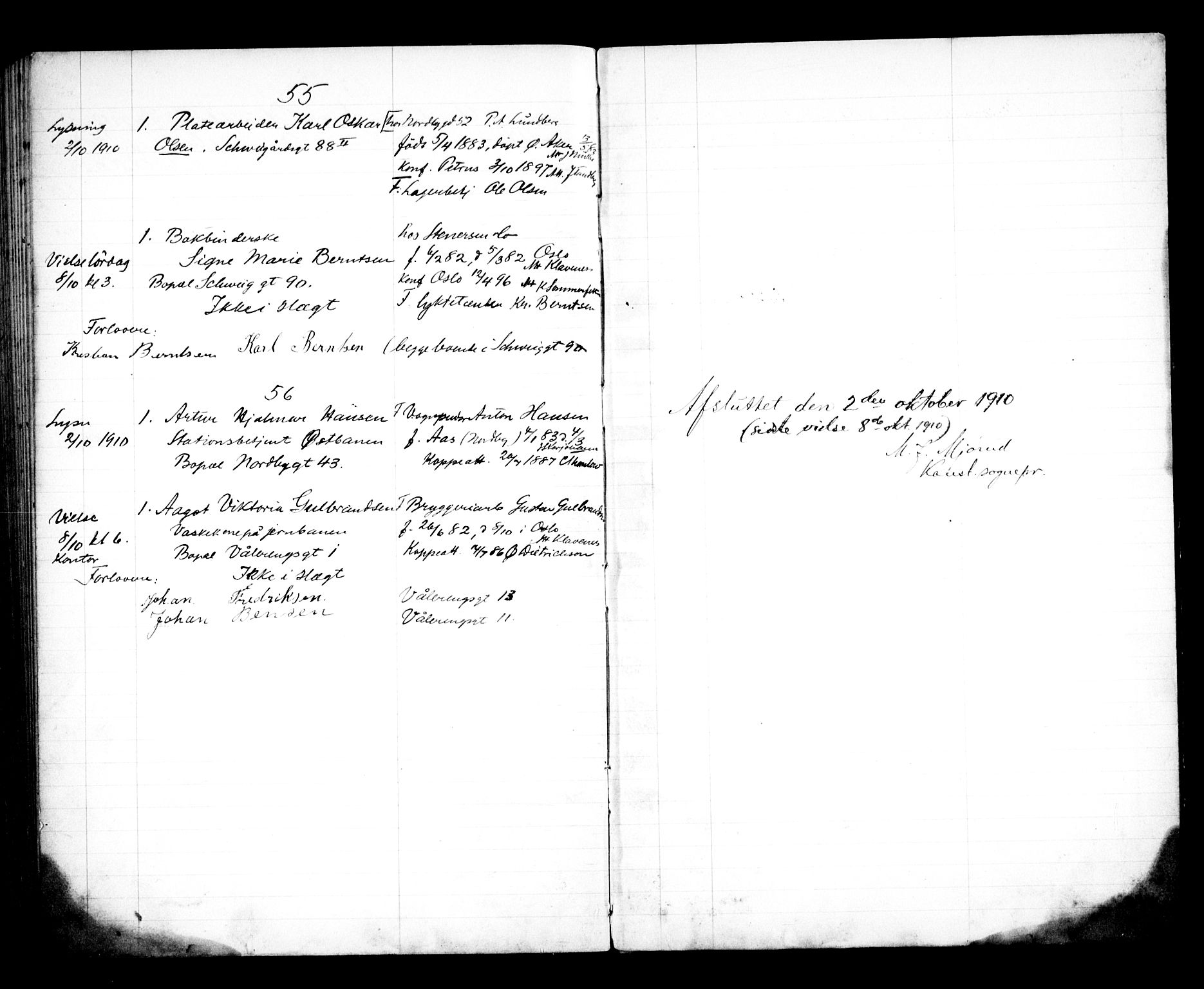 Vålerengen prestekontor Kirkebøker, AV/SAO-A-10878/H/Ha/L0001: Lysningsprotokoll nr. 1, 1899-1910