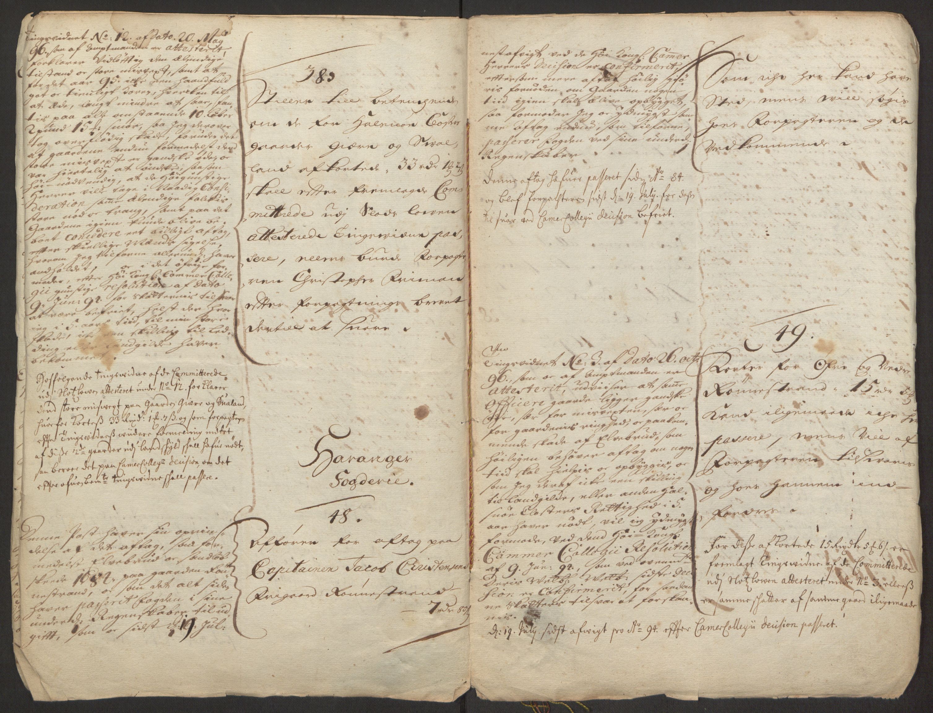 Rentekammeret inntil 1814, Reviderte regnskaper, Fogderegnskap, RA/EA-4092/R48/L2976: Fogderegnskap Sunnhordland og Hardanger, 1695-1696, s. 483