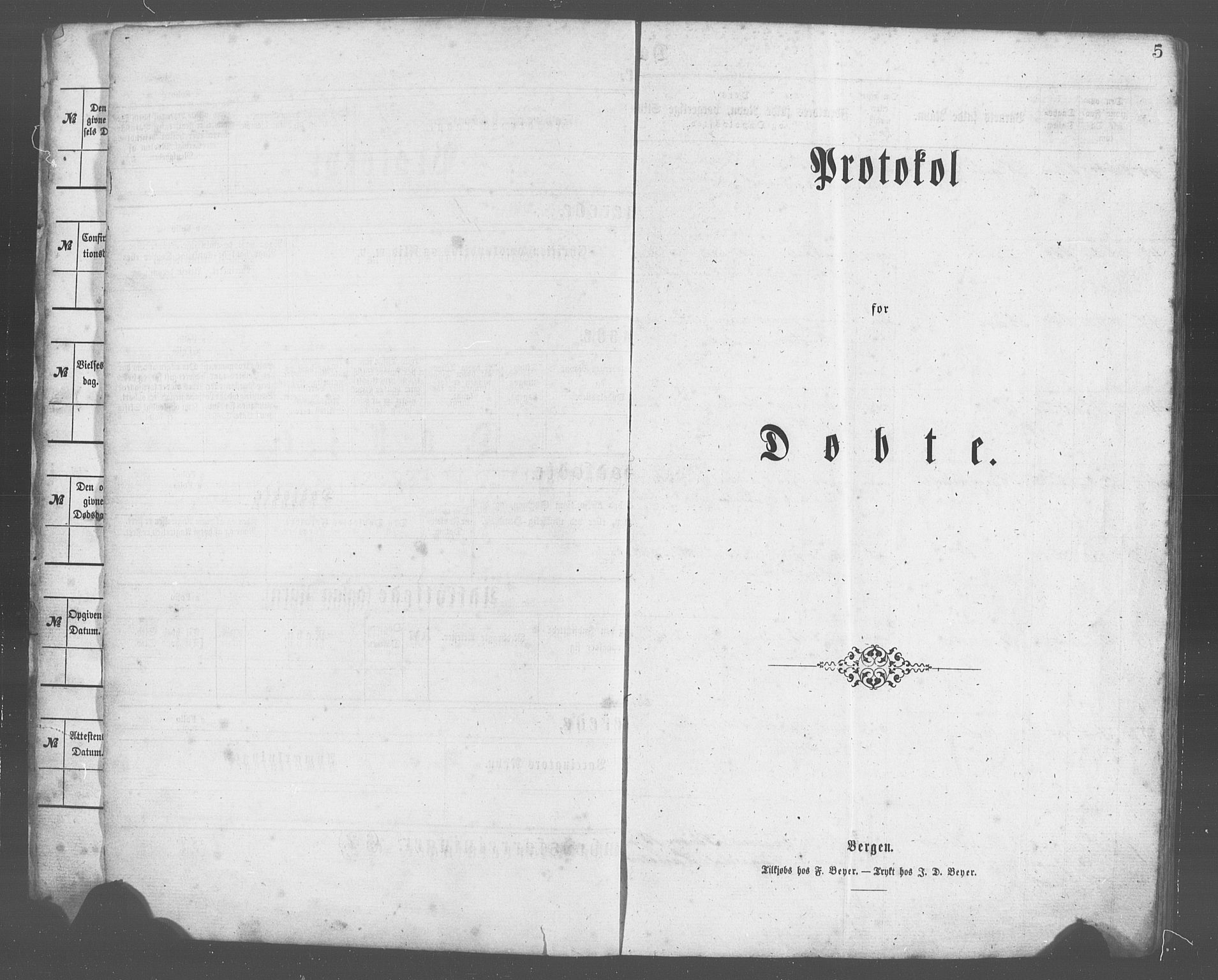 Evanger sokneprestembete, SAB/A-99924: Klokkerbok nr. A 2, 1863-1879, s. 5