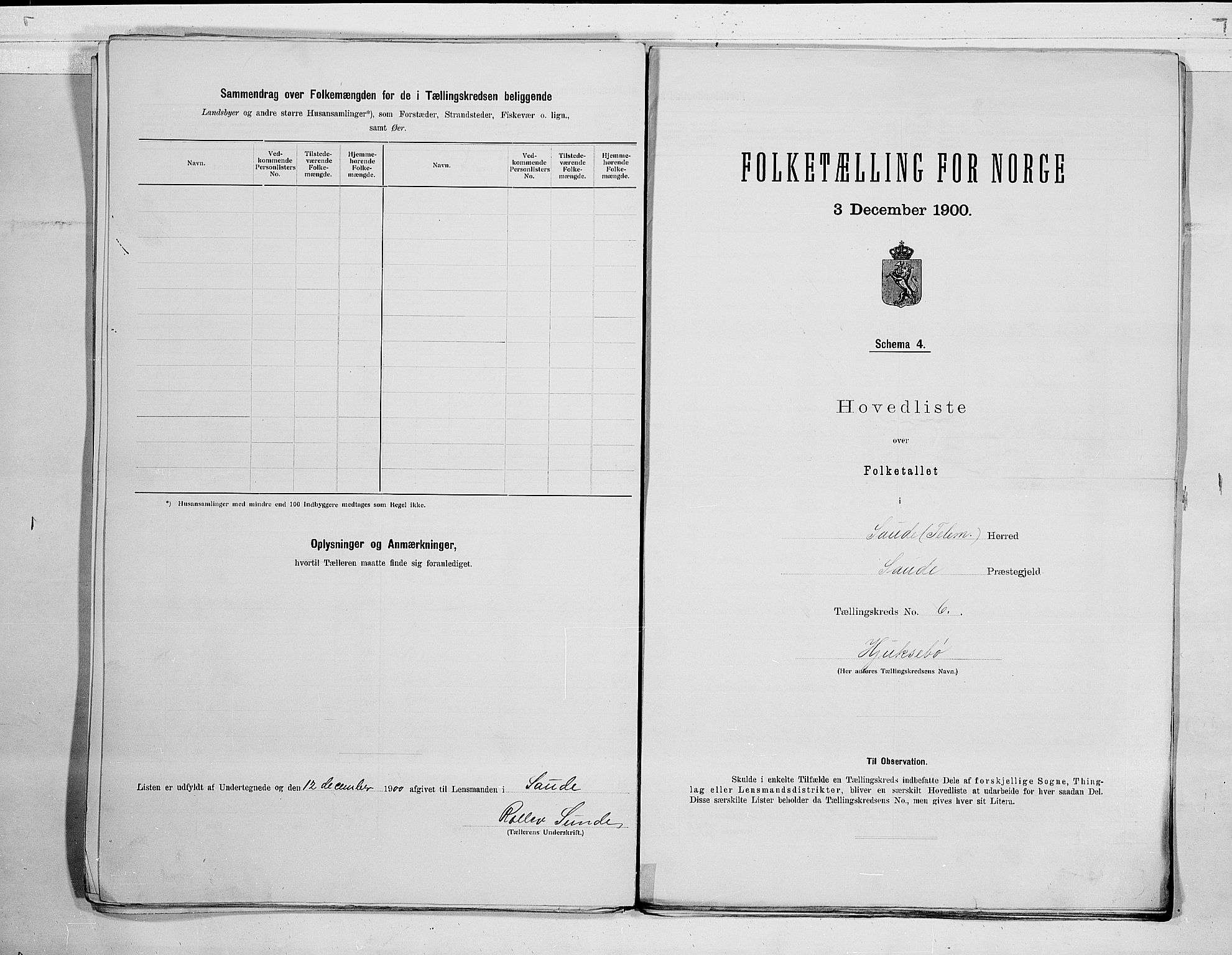 SAKO, Folketelling 1900 for 0822 Sauherad herred, 1900, s. 14