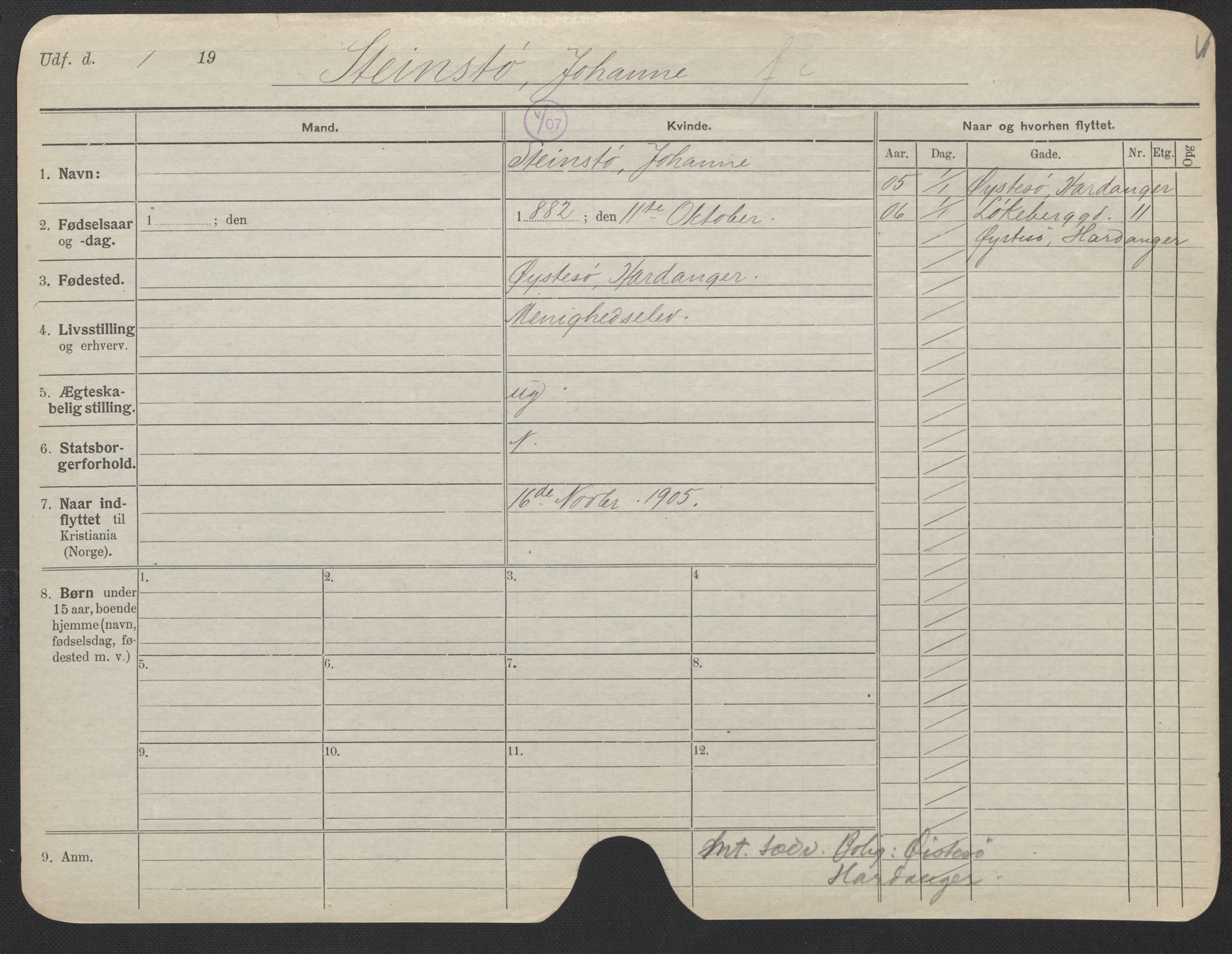 Oslo folkeregister, Registerkort, AV/SAO-A-11715/F/Fa/Fac/L0024: Kvinner, 1906-1914, s. 230a