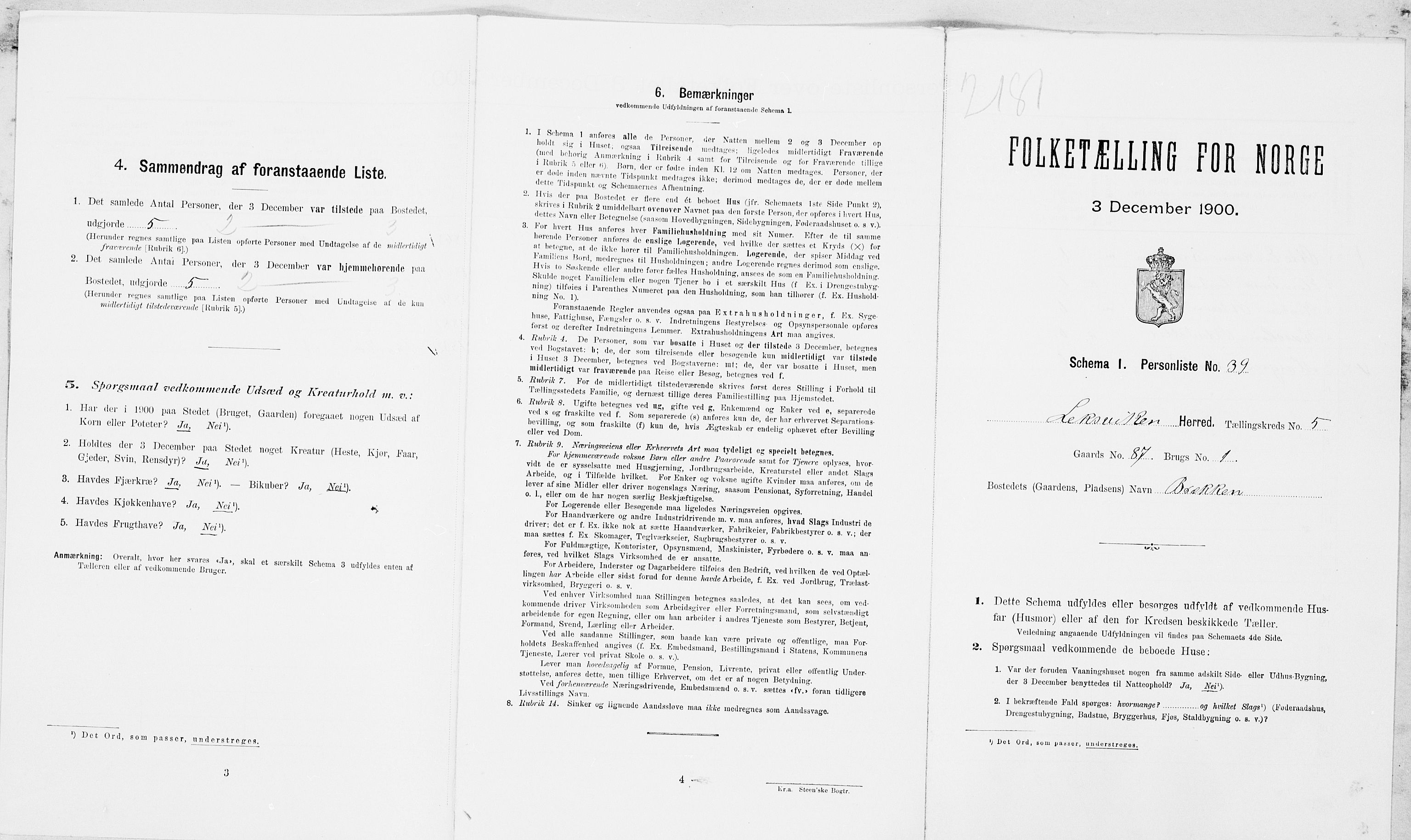 SAT, Folketelling 1900 for 1718 Leksvik herred, 1900, s. 727
