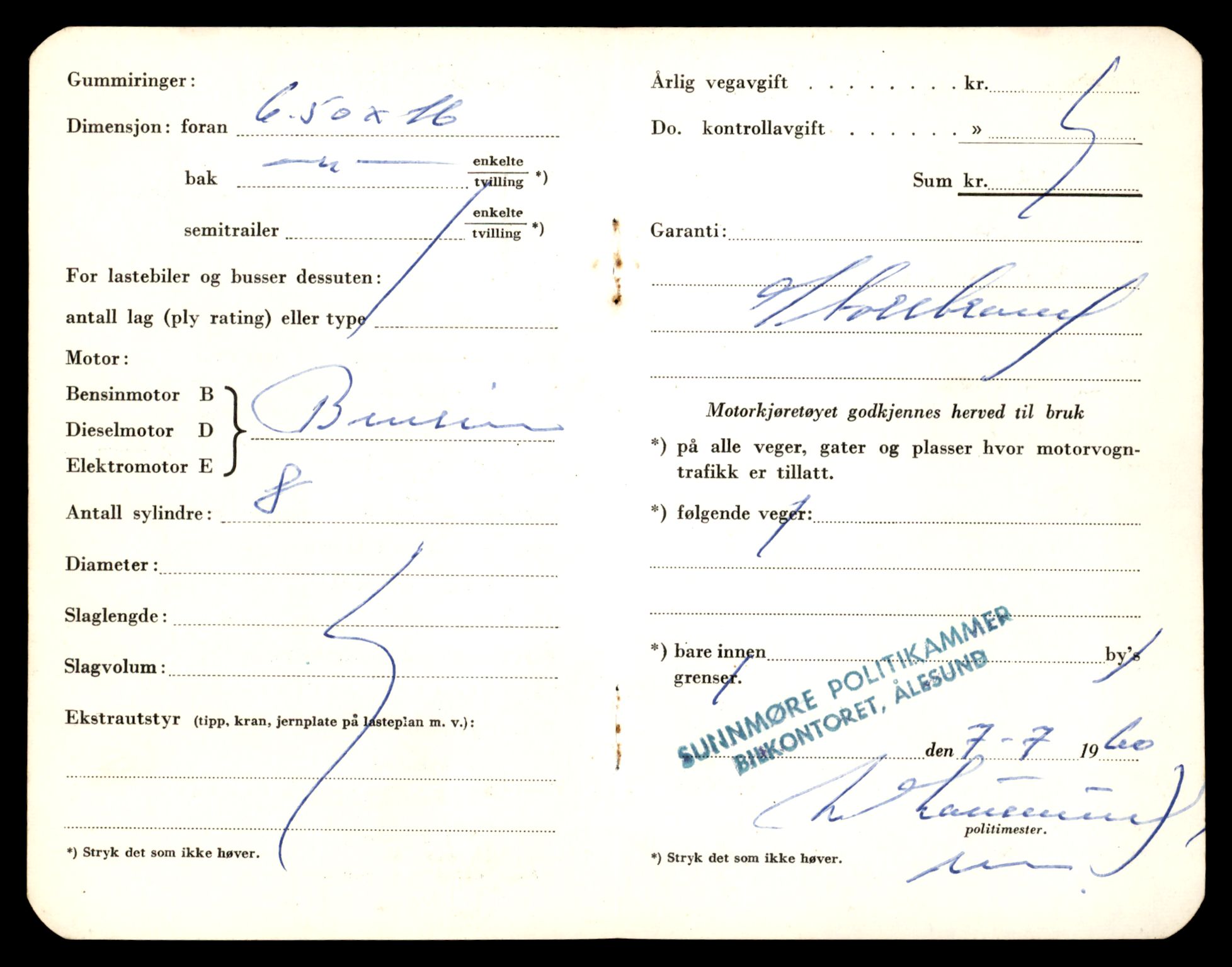 Møre og Romsdal vegkontor - Ålesund trafikkstasjon, AV/SAT-A-4099/F/Fe/L0022: Registreringskort for kjøretøy T 10584 - T 10694, 1927-1998, s. 1324
