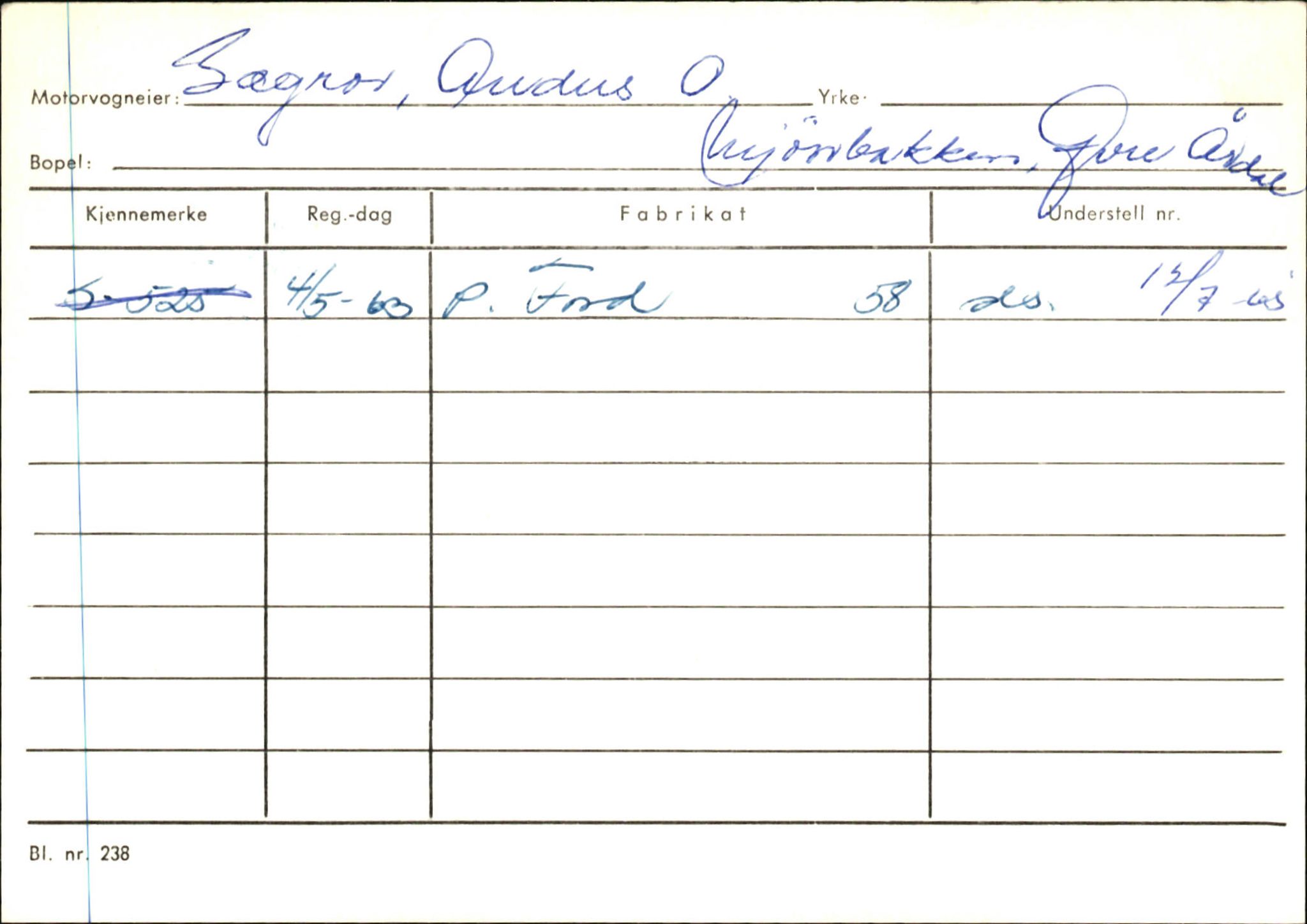 Statens vegvesen, Sogn og Fjordane vegkontor, AV/SAB-A-5301/4/F/L0146: Registerkort Årdal R-Å samt diverse kort, 1945-1975, s. 756