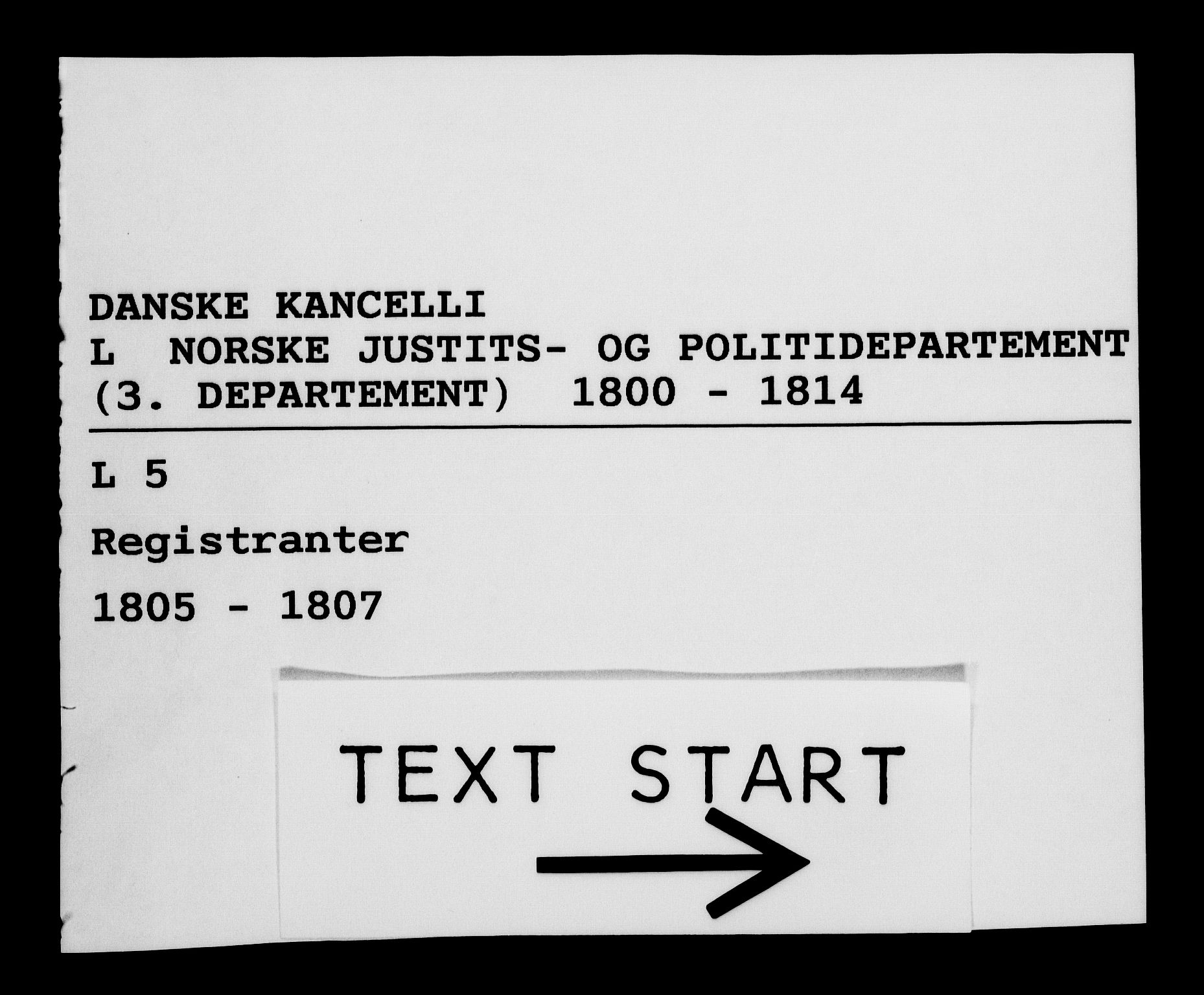 Danske Kanselli 1800-1814, RA/EA-3024/H/Hf/Hfb/Hfba/L0003: Registranter, 1805-1807